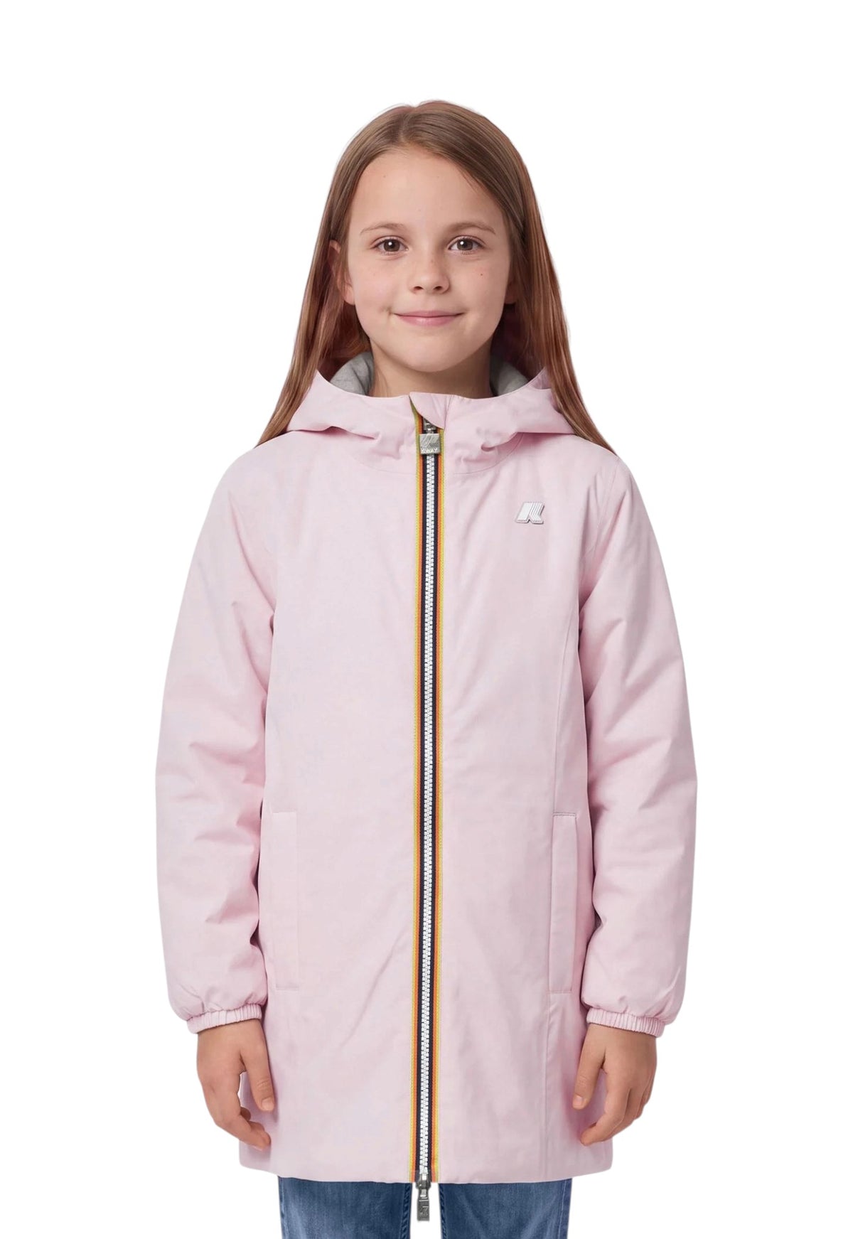 K-WAY Giubbino K-Way bambina K11517W DA4 Denise St Warm Double Rosa Grigio K11517W DA4