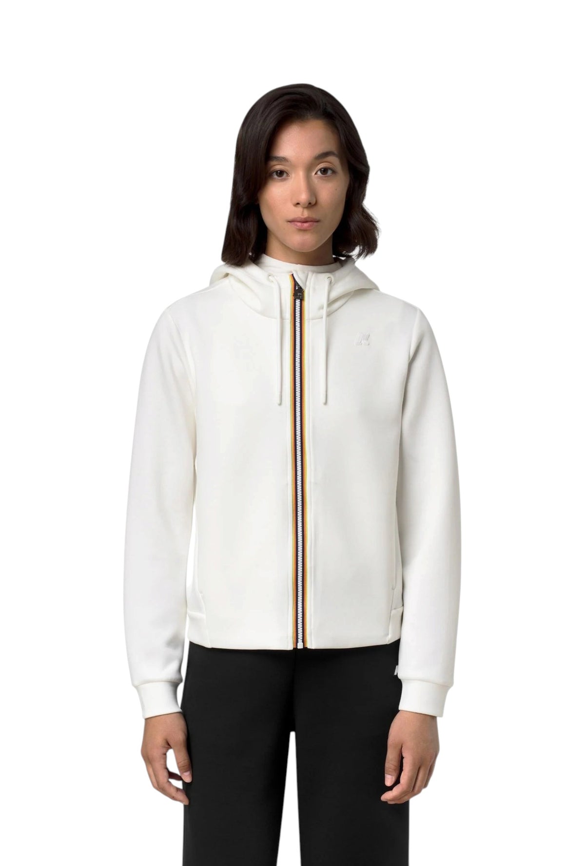 K-WAY Felpa K-Way donna K31453W 490 Deva Light Spacer Bianco K31453W 490