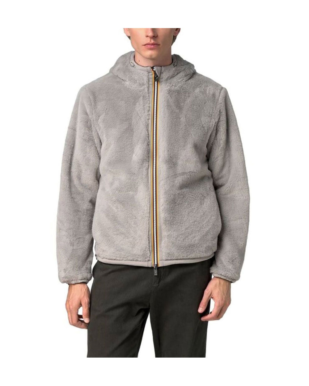 K-WAY Giubbino K-Way uomo K4132IW Jack Light Spacer Fur Double nero grigio<BR/> K4132IW DBT
