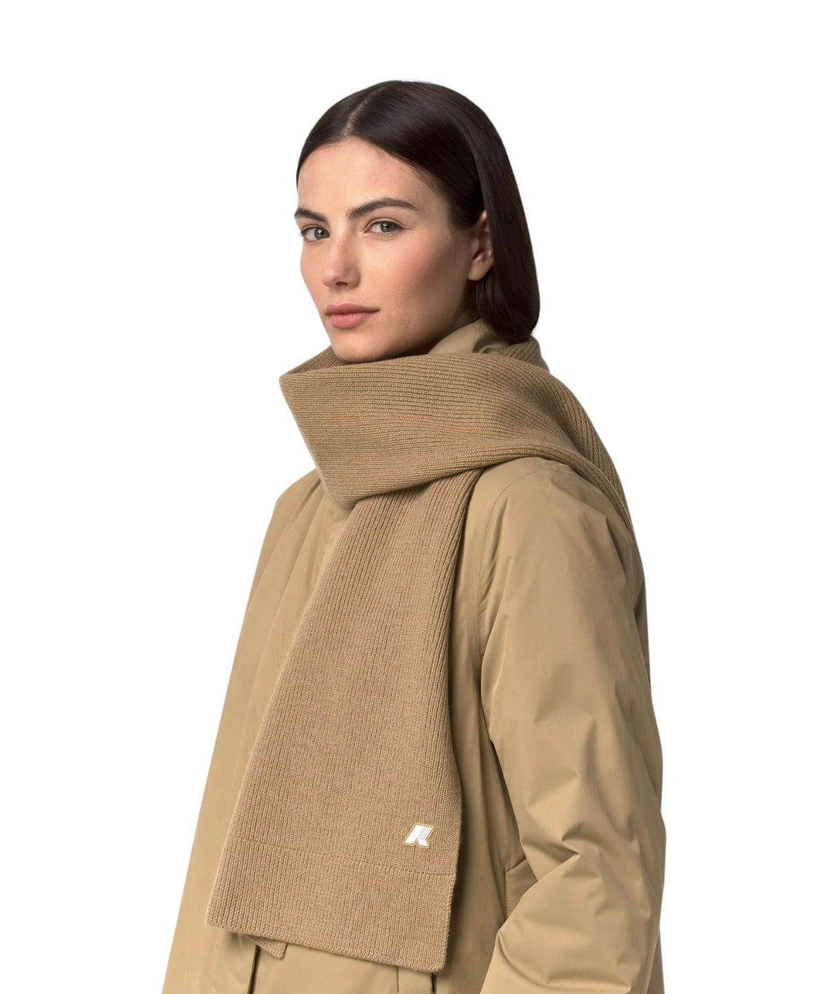 K-WAY Sciarpa K-Way donna K4136FW 677 Etienne Cardigan Stitch Wool Beige K4136FW 677