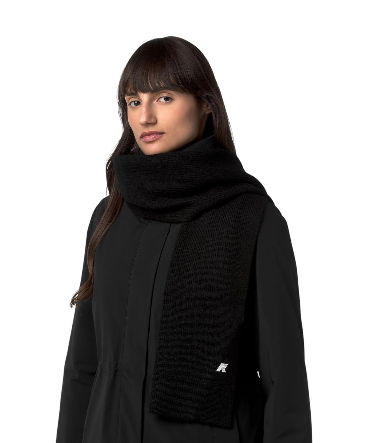 K-WAY Sciarpa K-Way donna K4136FW USY Etienne Cardigan Stitch Wool Nero K4136FW USY