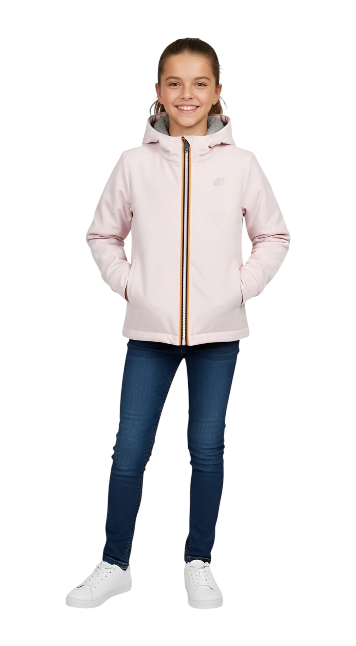 K-WAY Giubbino K-Way bambina K5134NW DAI Deva Light Spacer Double Rosa Grigio K5134NW DAI