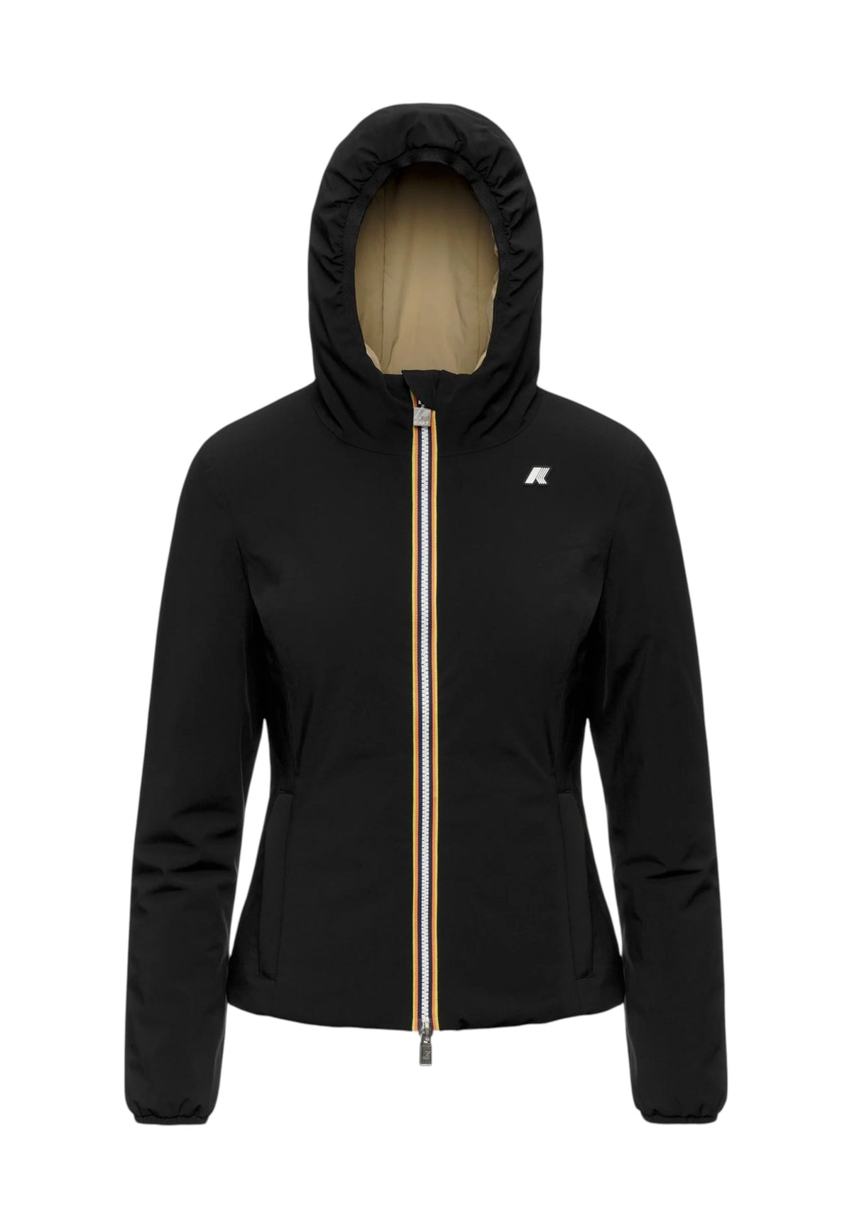 K-WAY Giubbino K-Way donna K6128TW DBN Lily St Warm Double Nero Beige K6128TW DBN