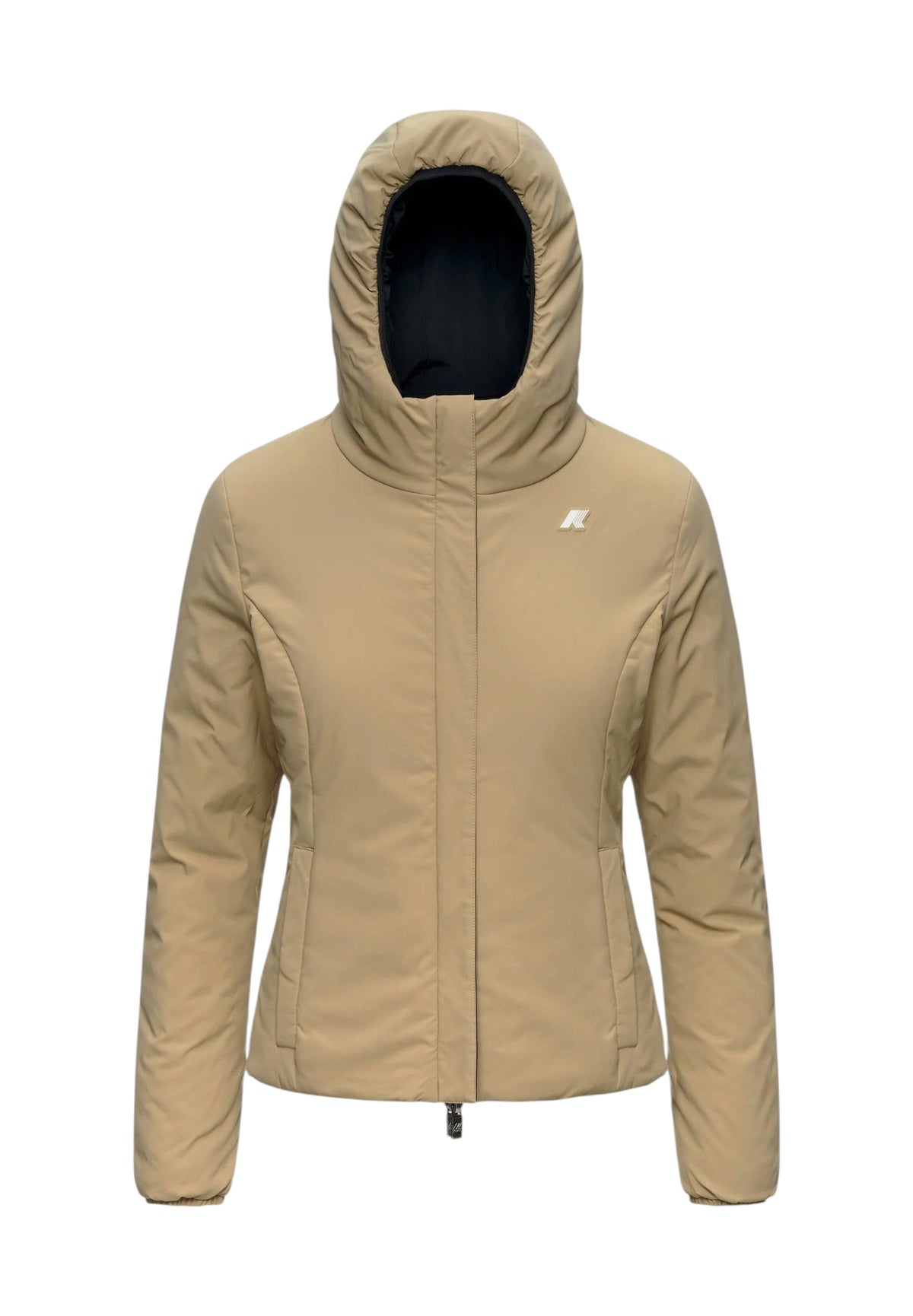 K-WAY Giubbino K-Way donna K6128TW DBN Lily St Warm Double Nero Beige K6128TW DBN
