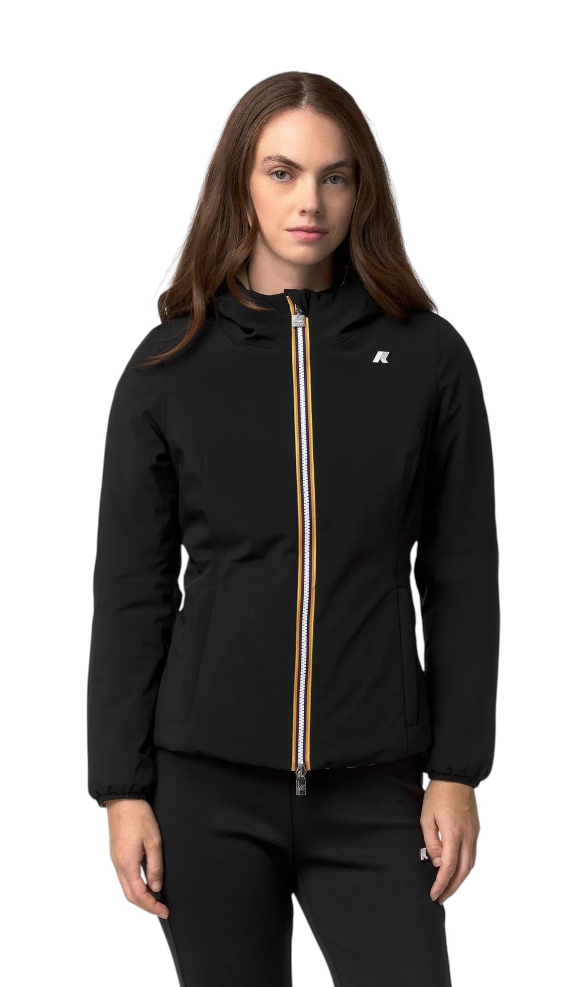 K-WAY Giubbino K-Way donna K6128TW DBN Lily St Warm Double Nero Beige K6128TW DBN