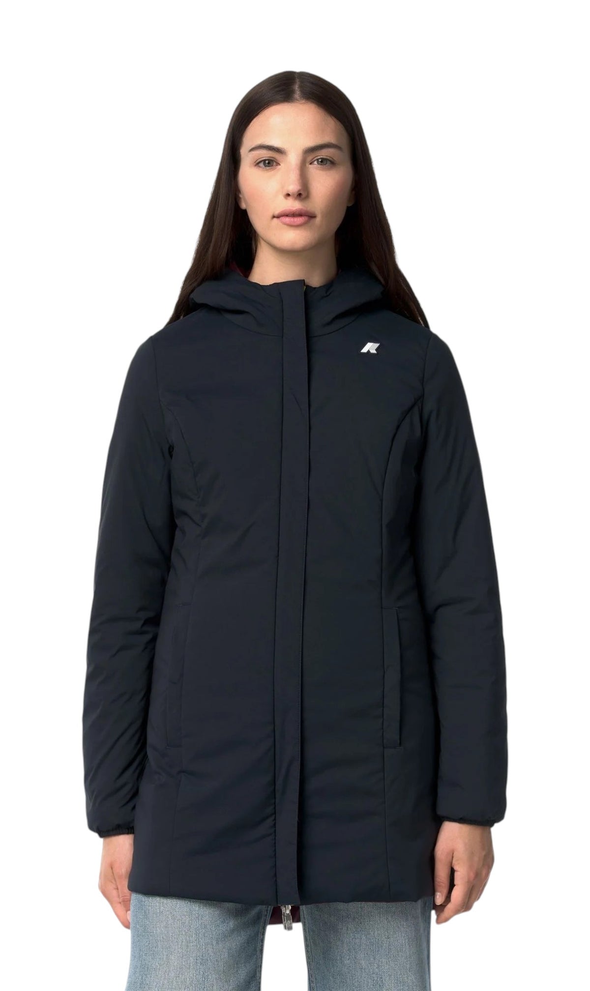 K-WAY Parka K-Way donna K6128UW D0R Denise St Warm Double Vinaccia Blu K6128UW D0R