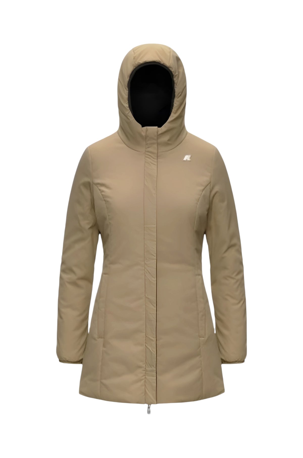 K-WAY Parka K-Way donna K6128UW DBN Denise St Warm Double Nero Beige K6128UW DBN