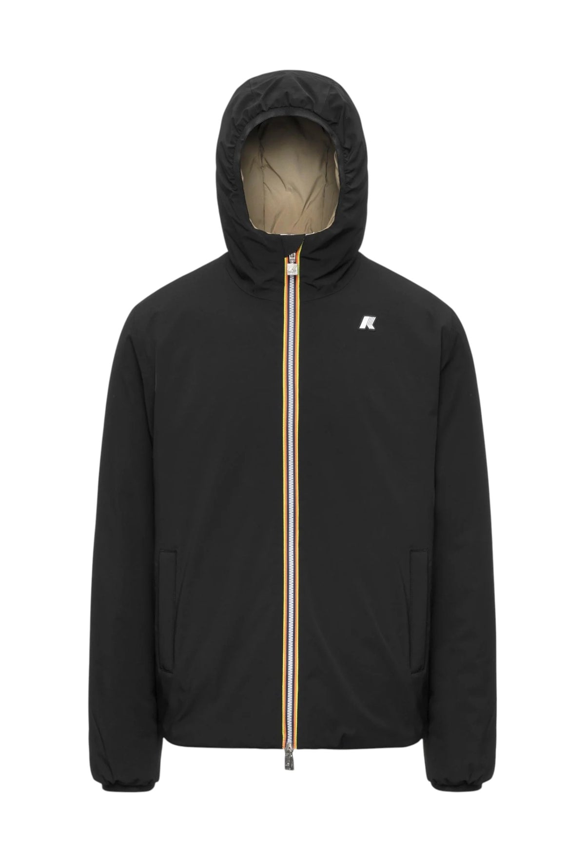 K-WAY Giubbino K-Way uomo K6128WW DBZ Jacob St Warm Double Nero Verde K6128WW DBZ
