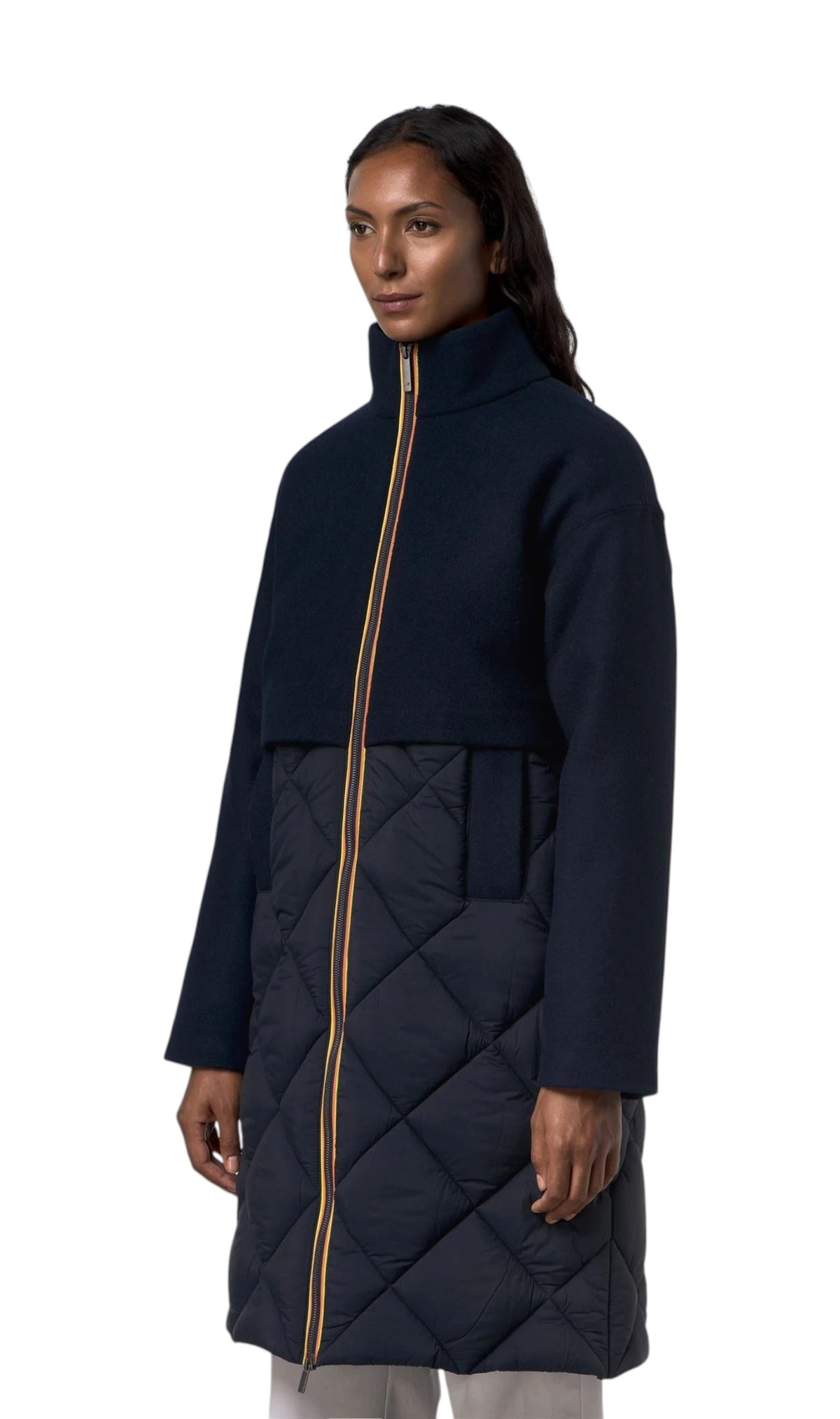 K-WAY Giubbino K-Way donna K6135MW DBA Mindy Wool Nylon Warm Blu K6135MW DBA