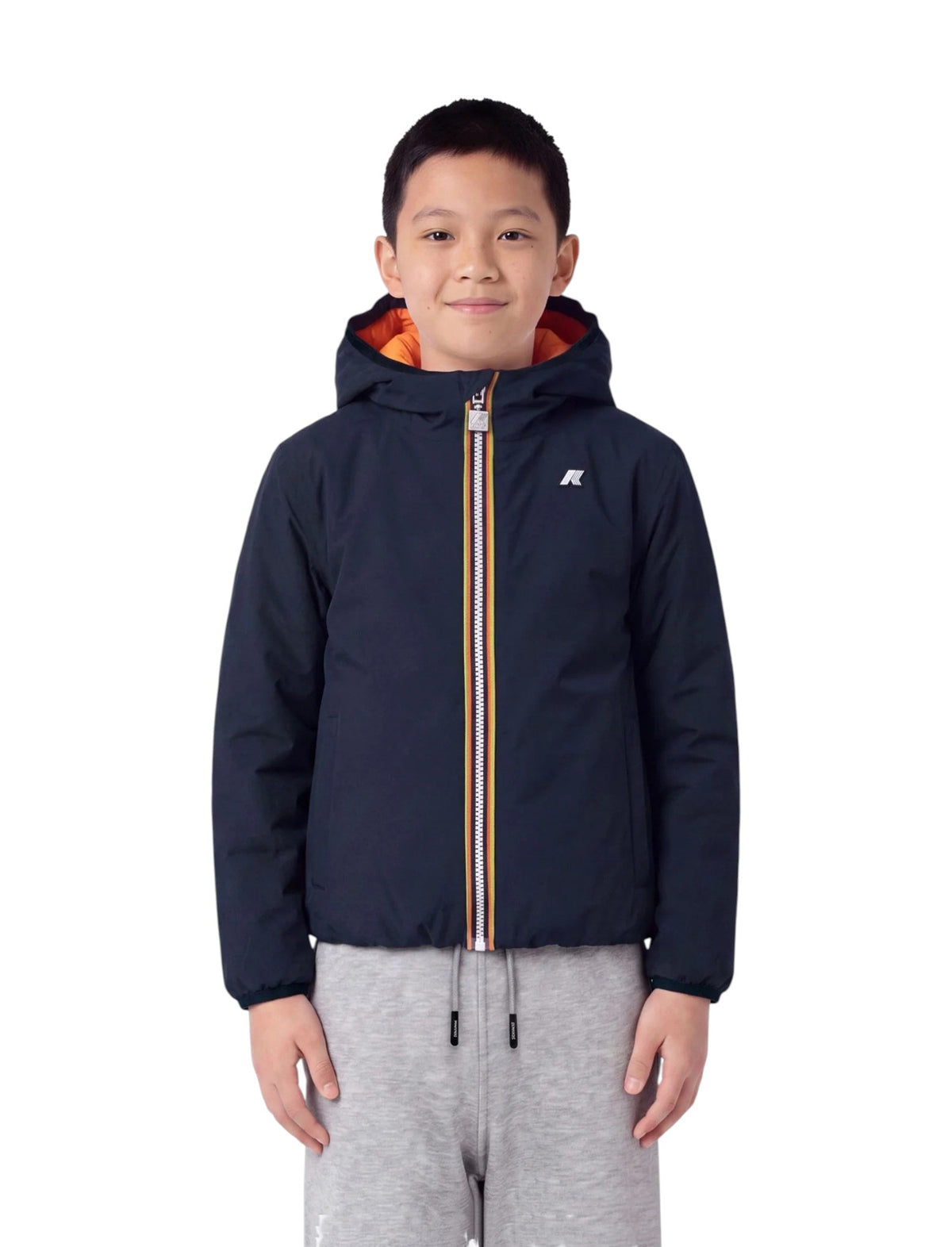 K-WAY Giubbino K-Way bambino K71337W DA9 Jack St Warm Double Blu Arancio K71337W DA9