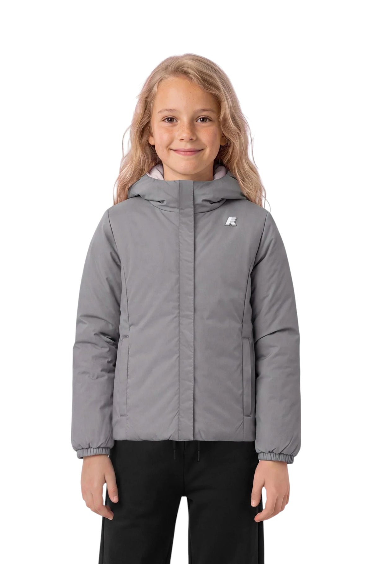 K-WAY Giubbino K-Way bambina K71339W DA4 16 Lily St Warm Doubl Rosa Ghiaccio K71339W DA416
