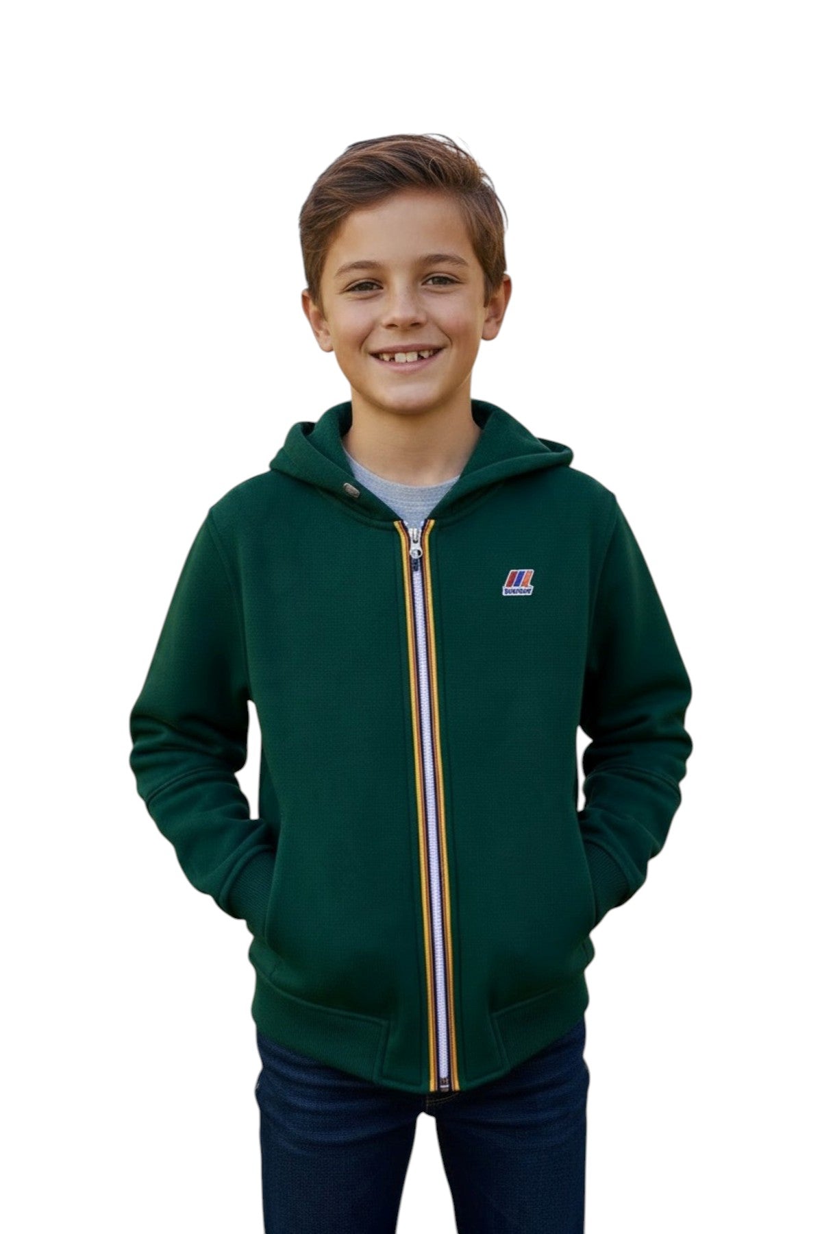K-WAY Felpa K-Way bambino K7141VW 228 Pros Brushed Verde Jungle K7141VW 228