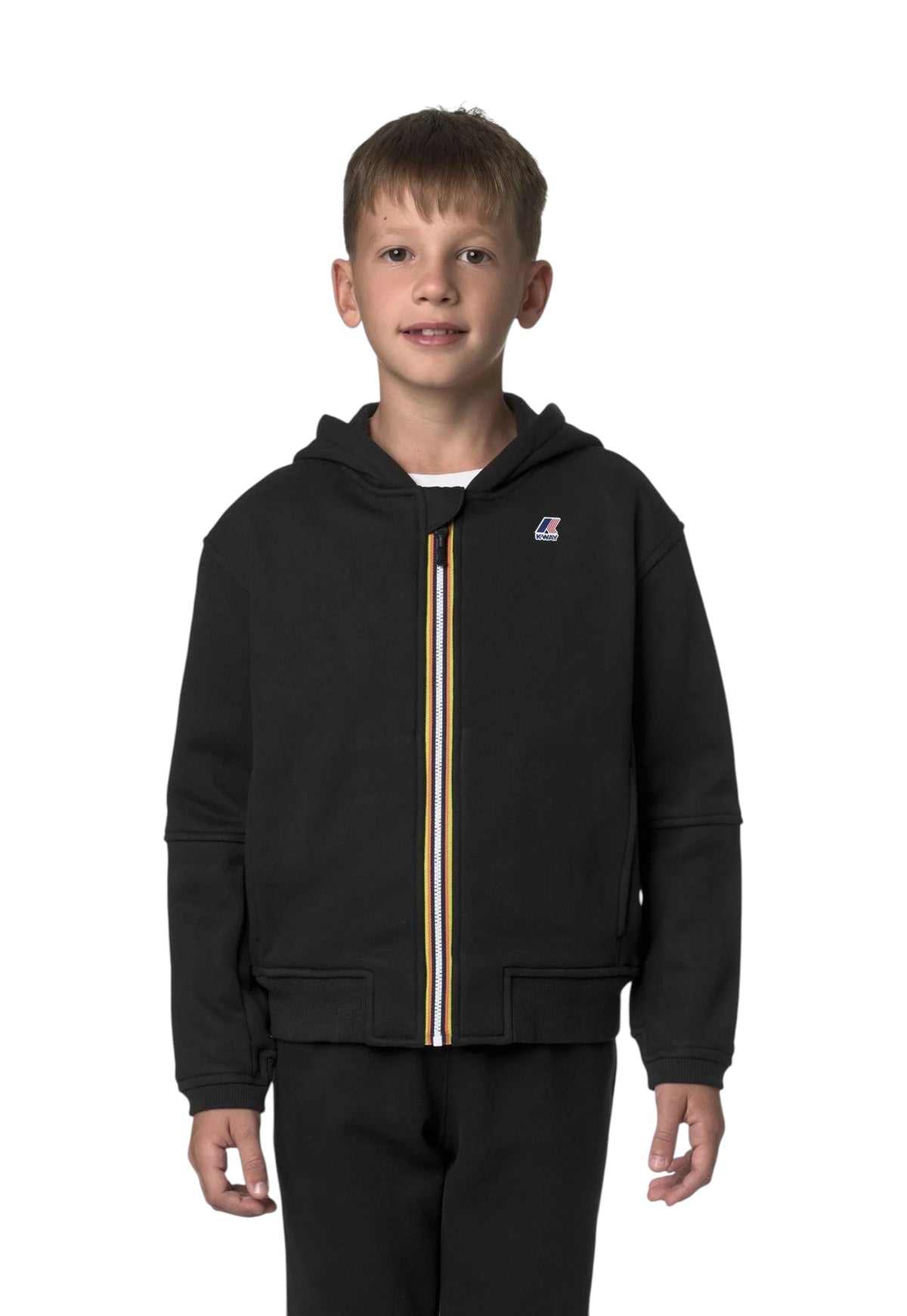 K-WAY Felpa K-Way bambino K7141VW USY Pros Brushed Pc Nero K7141VW USY