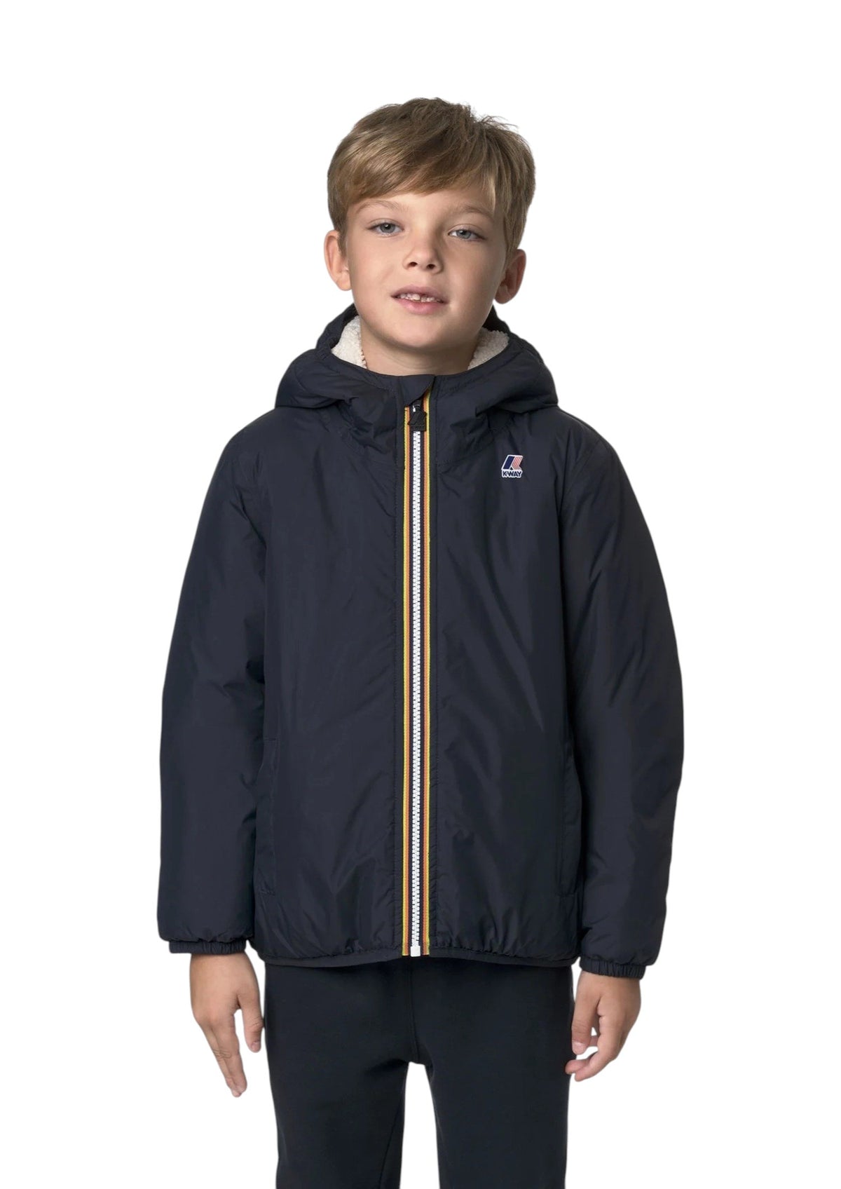 K-WAY Giubbino K-Way bambino K7142TW K89 Le Vrai 4.0 Claude Orsetto Blu K7142TW K89