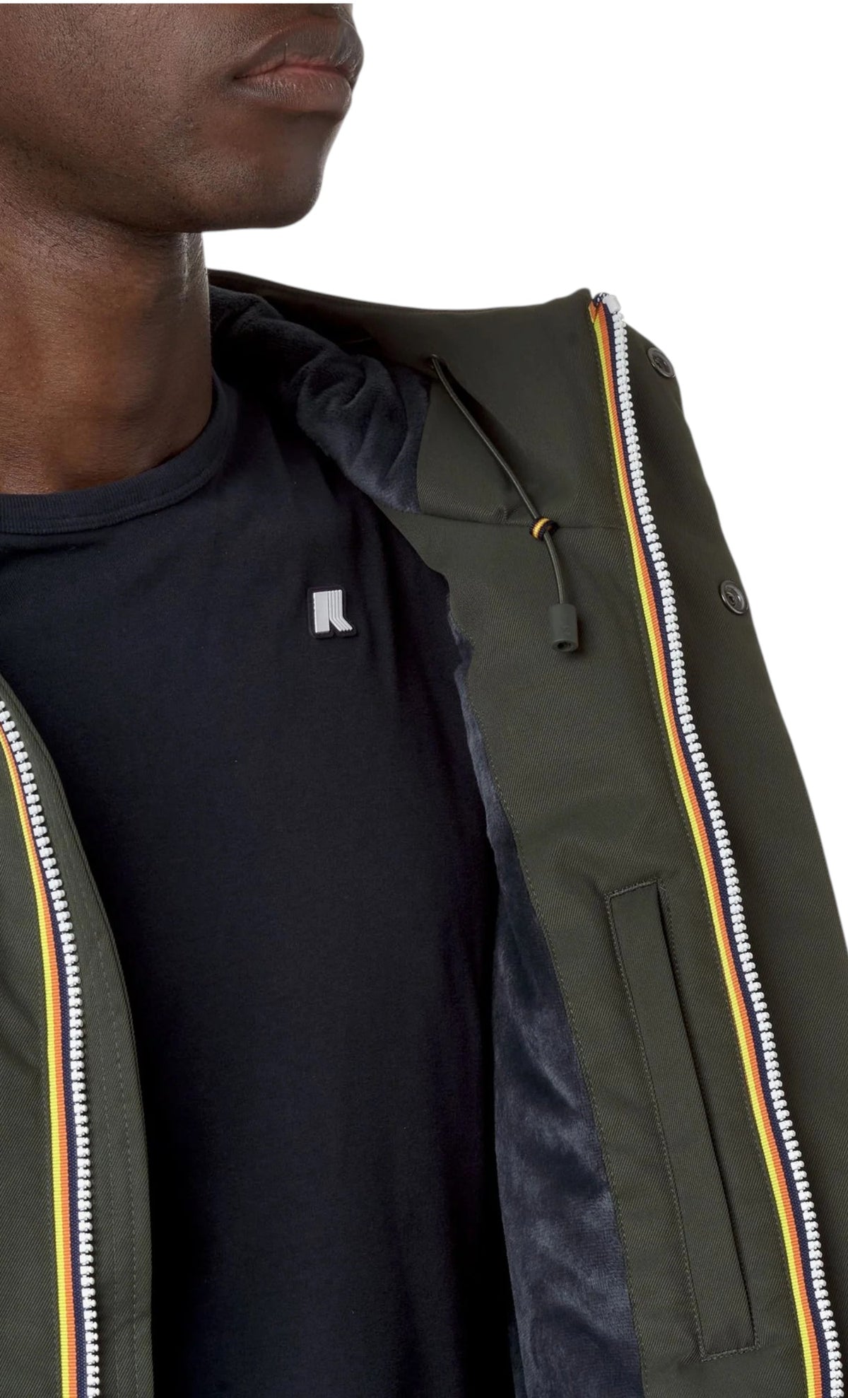 K-WAY Giubbino K-Way uomo K8133DW AL7 Jacko Twill Marmotta Verde Blu K8133DW AL7