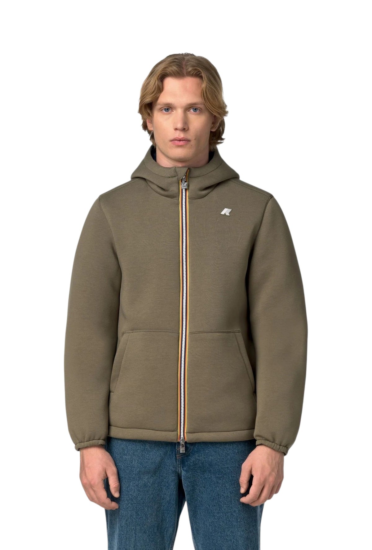 K-WAY Giubbino K-Way uomo K8142YW D07 Jack Spacer Nylon Double Verde Blu K8142YW D07