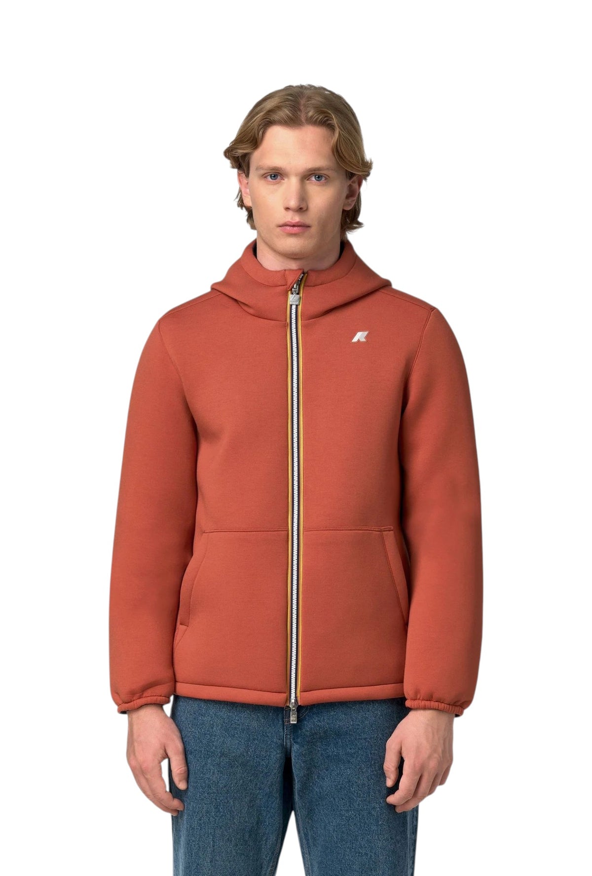K-WAY Giubbino K-Way uomo K8142YW D0B Jack Spacer Nylon Double Arancio Blu K8142YW D0B
