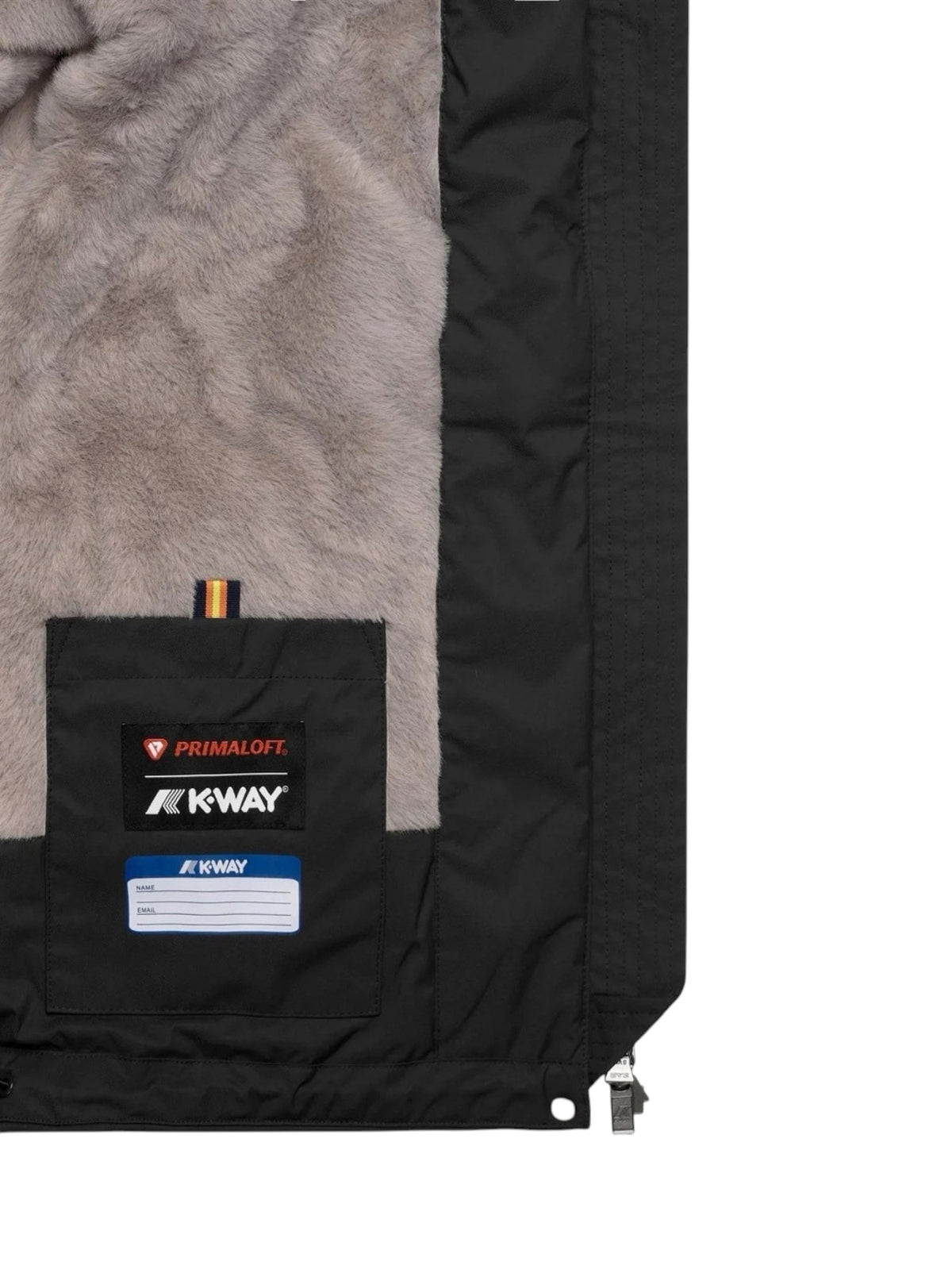 K-WAY Giubbino K-Way donna K81449W DCB Lil Twill Soft Beaver Nero Grigio K81449W DCB