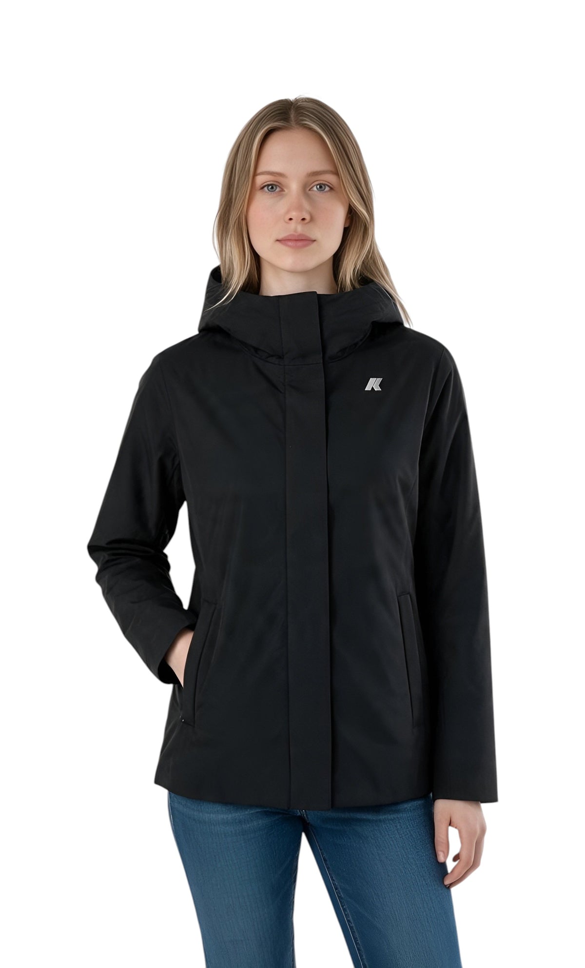 K-WAY Giubbino K-Way donna K81449W DCB Lil Twill Soft Beaver Nero Grigio K81449W DCB