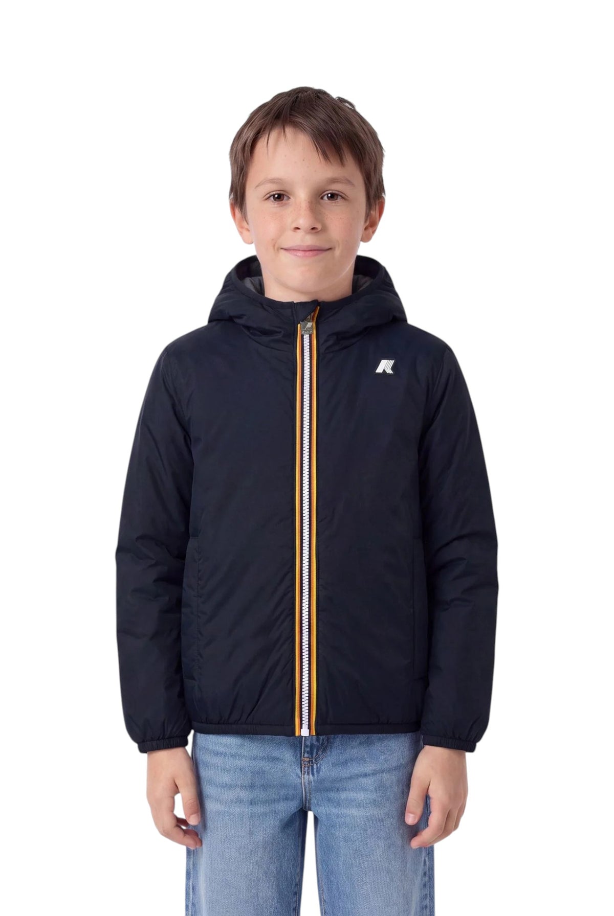 K-WAY Giubbino K-Way bambino K8161BW DCI Jack Spacer Nylon Double Avion Nero K8161BW DCI