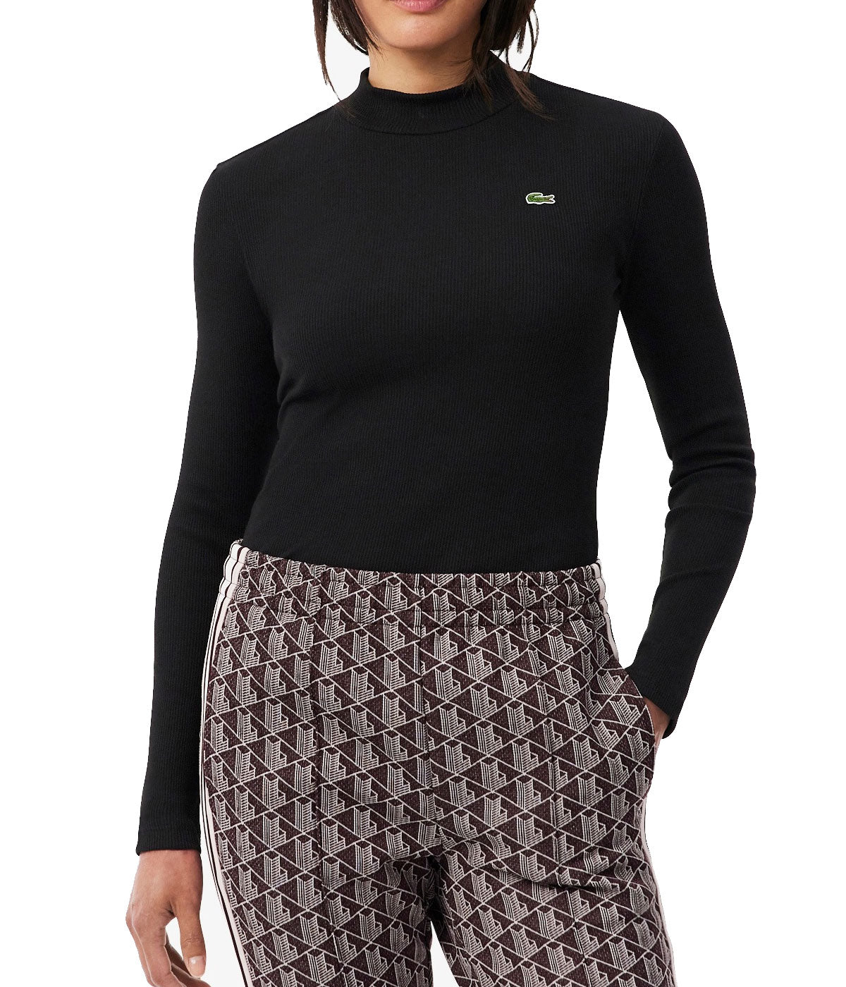 LACOSTE Maglia Lacoste donna TF3164 nera slim TF31640031 031