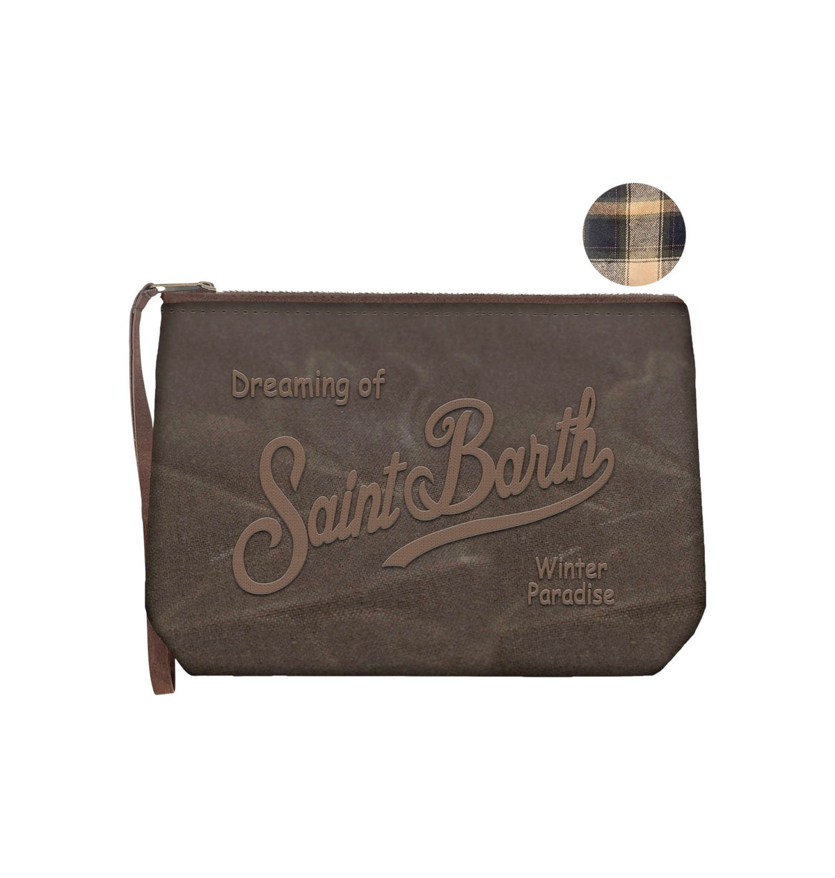 MC2 SAINT BARTH Pochette MC2 Saint Barth unisex ALI0058 00128M 18 Aline Wax con Inserti Tartan Marrone ALI005800128M 18
