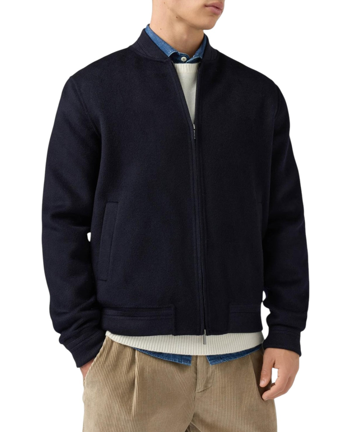 MC2 SAINT BARTH Giacca bomber MC2 Saint Barth uomo CMD001 00029M 61 Camden Wool Blu Navy CMD00100029M 61