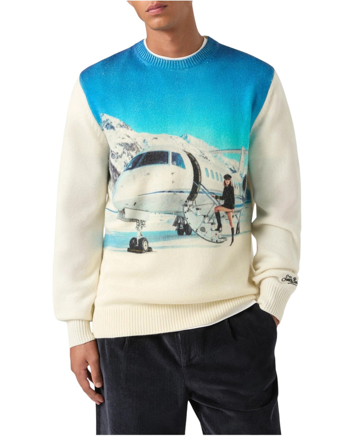 MC2 SAINT BARTH Maglia MC2 Saint Barth uomo HER0022 00634M 10 Heron Private Jet Panna HER002200634M 10