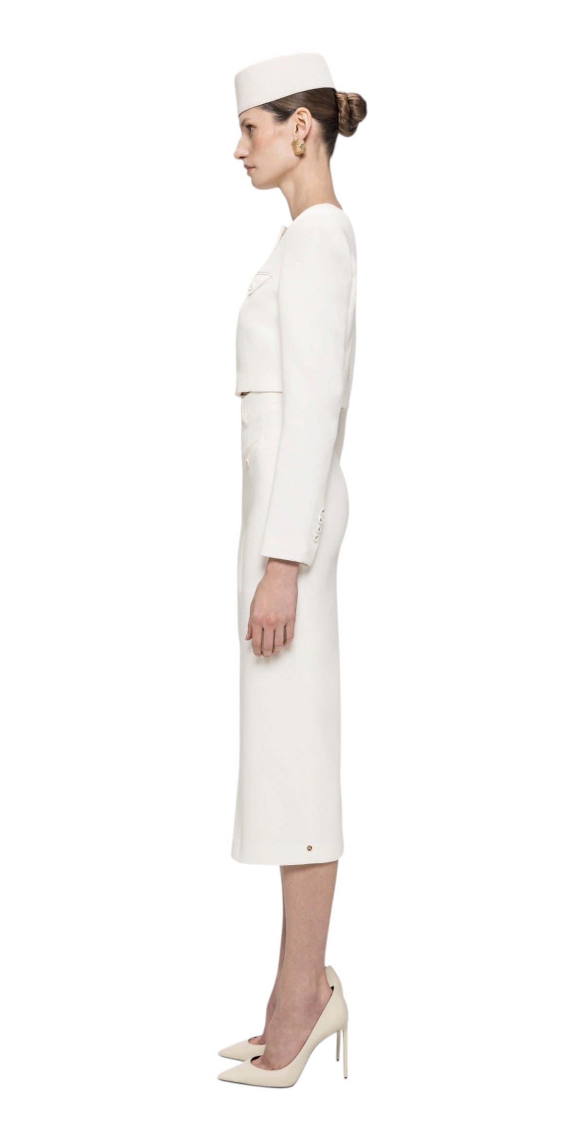 NISSA Gonna Nissa donna F16779 1 midi sartoriale Bianco F16779 1
