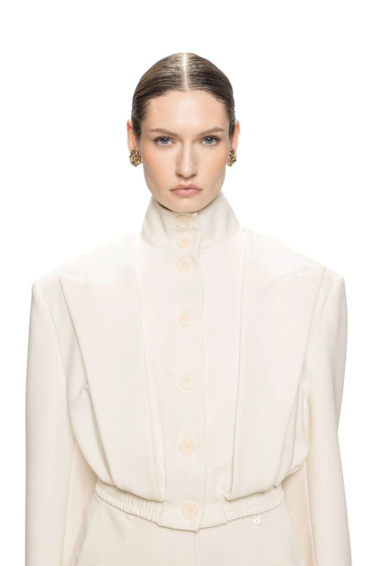 NIssa Giacca Nissa donna J16770 1 corta sartoriale Crema J16770 1