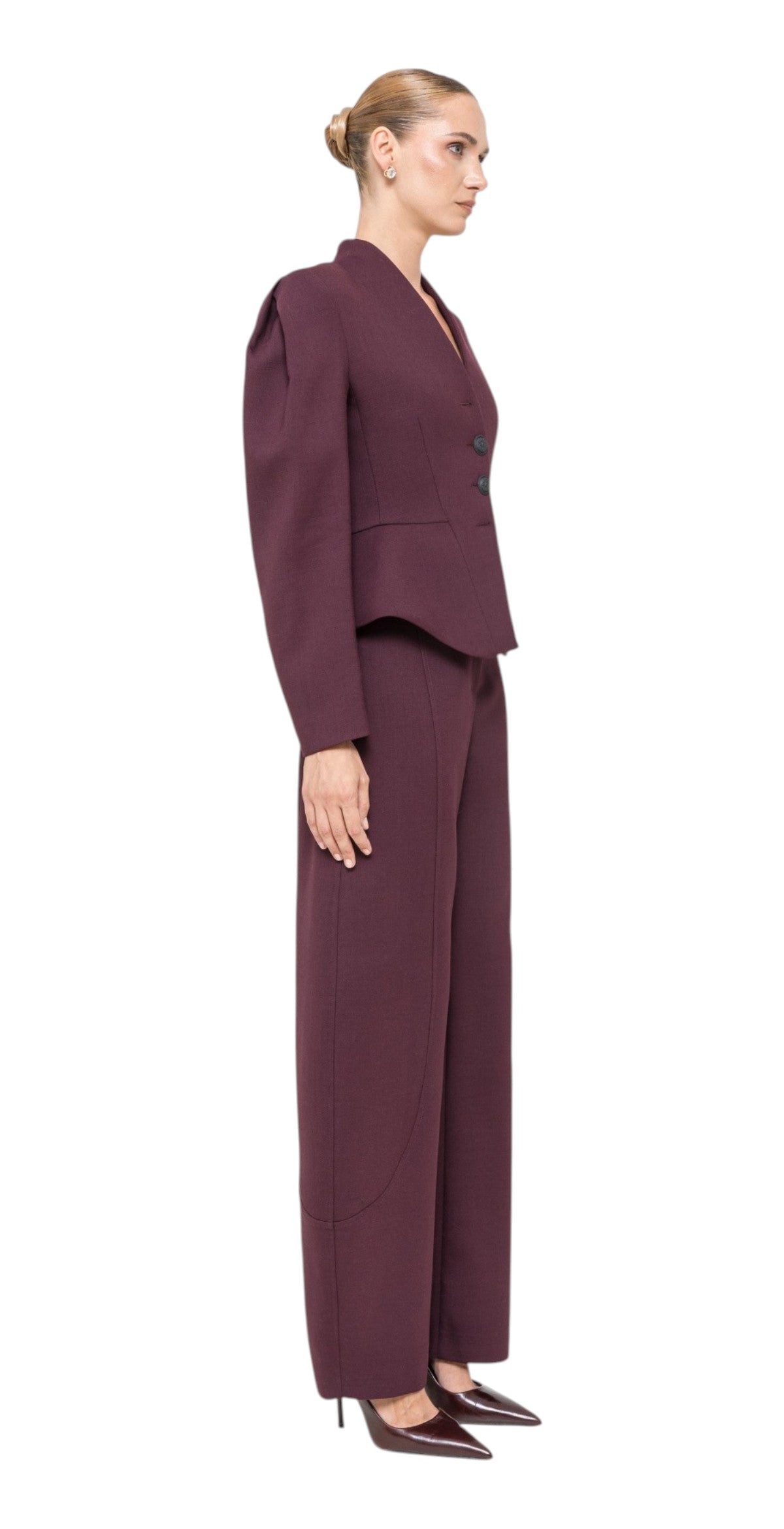 NISSA Giacca Nissa donna J16772 5 sartoriale in misto lana Bordeaux J16772 5