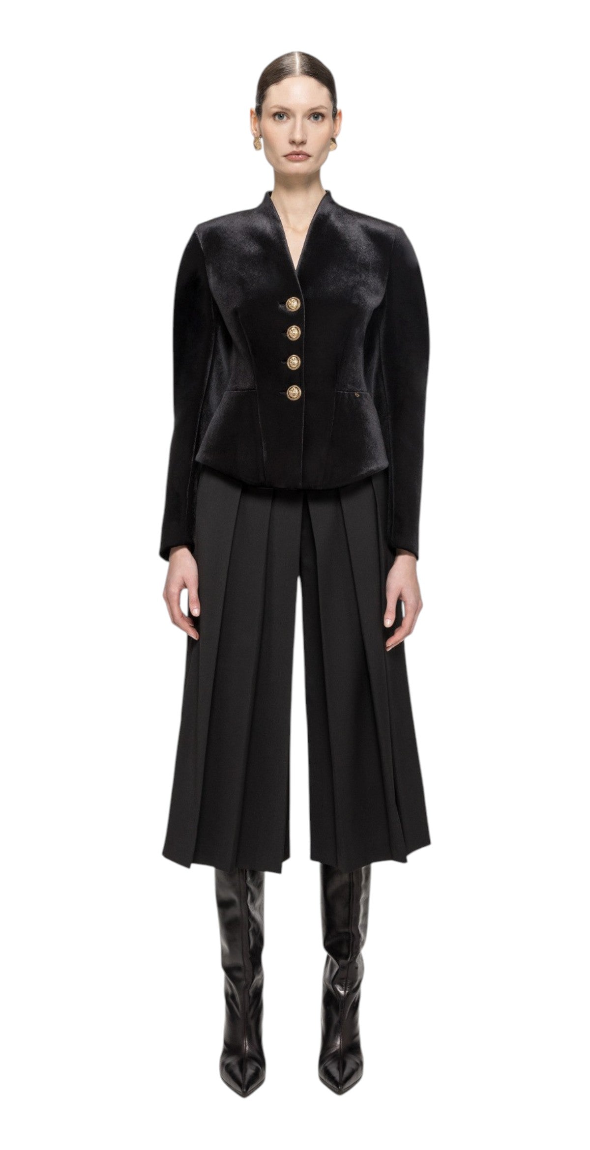 NISSA Giacca Nissa donna J16843 99 aderente in velluto Nero J16843 99