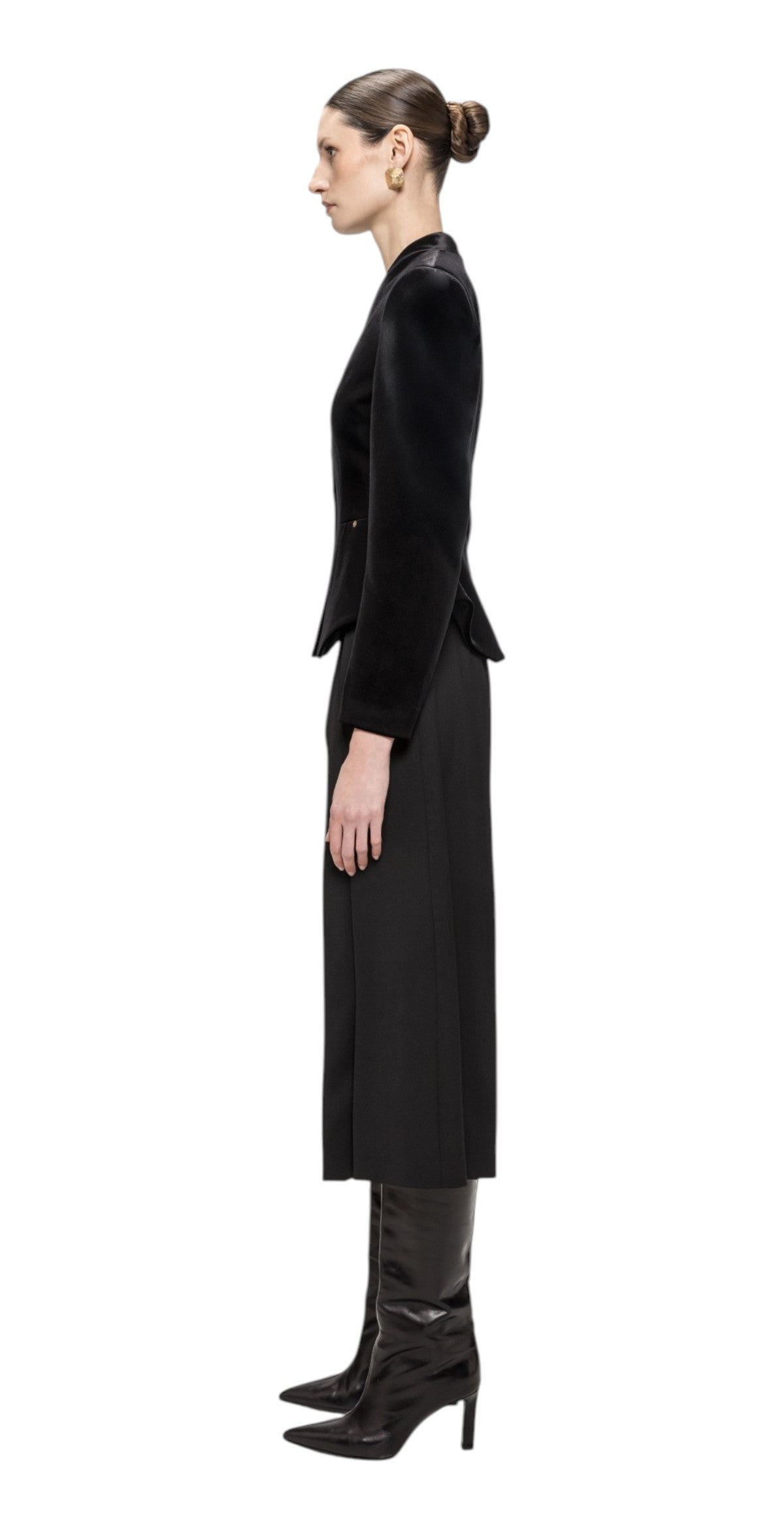 NISSA Giacca Nissa donna J16843 99 aderente in velluto Nero J16843 99