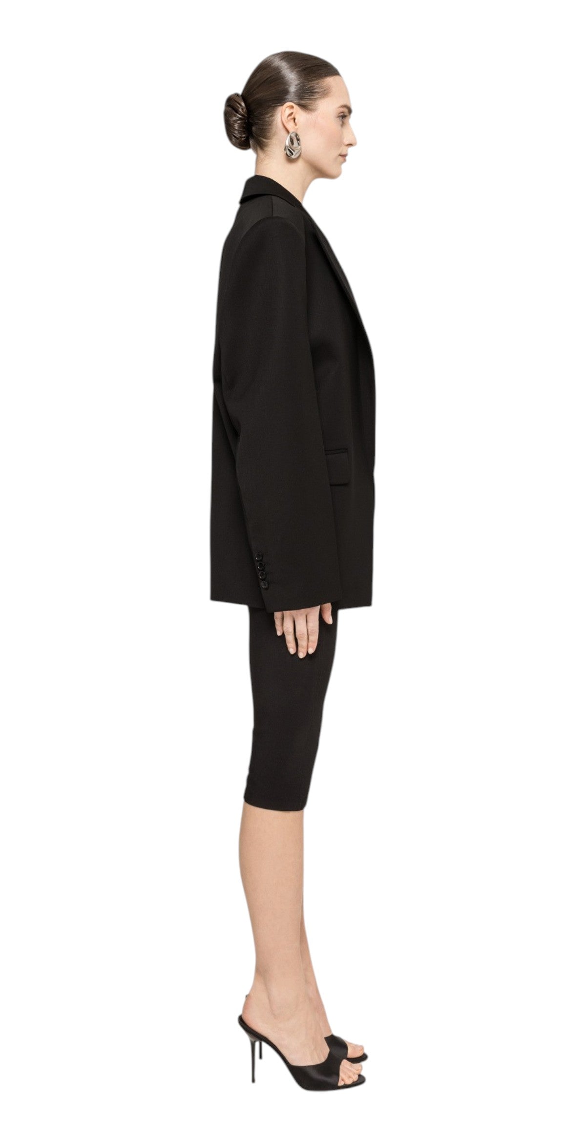 NISSA Giacca Nissa donna RSS16010 01 oversize con spalline Nero RSS16010 1