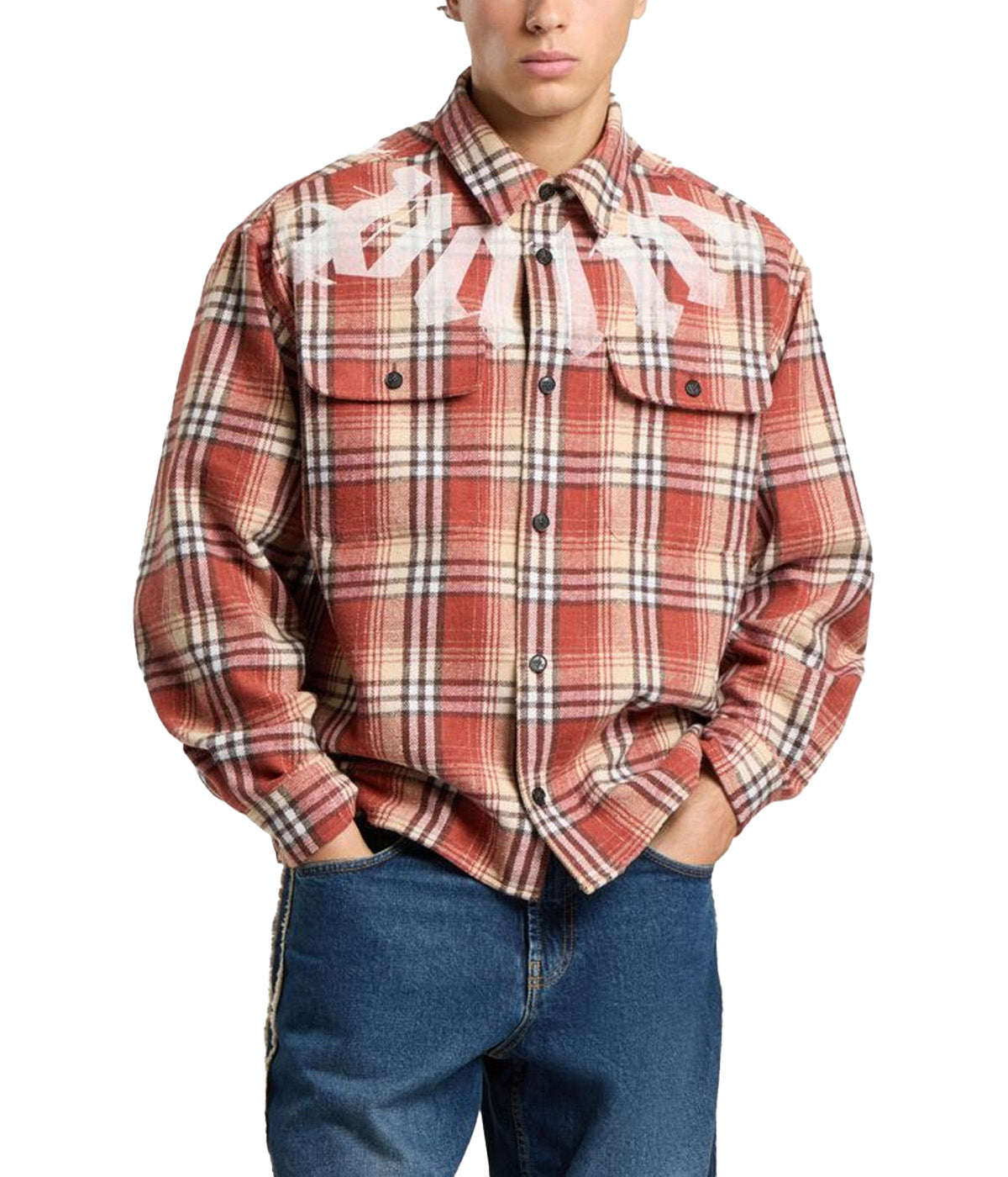 PALM ANGELS Camicia PALM ANGELS uomo Big Neck Logo Loose PAMES002FB001 Arancio PAMES002FB001 2003
