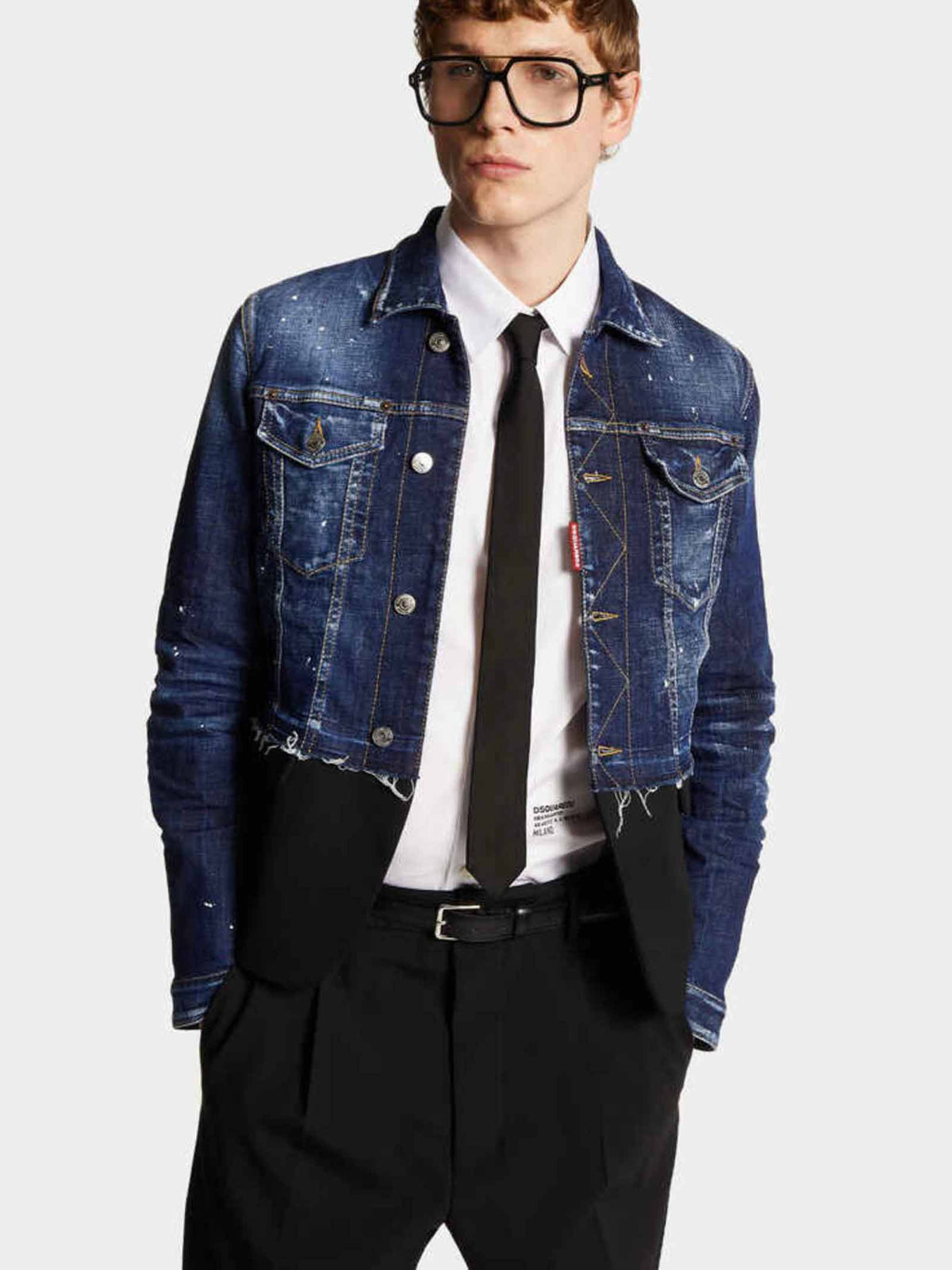 DSQUARED2 Medium White and Blue Spots Denim Jacket S74AM1513S30664 470