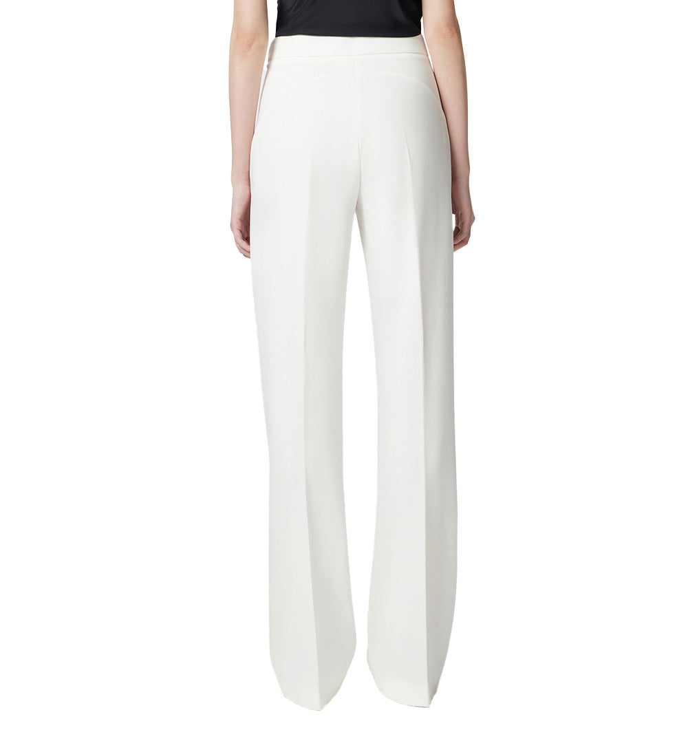 PINKO Pantalone Pinko donna Resta 104926 A0HM Bianco viscosa texture vita alta tasche zip bottoni 104926 A0HM Z05