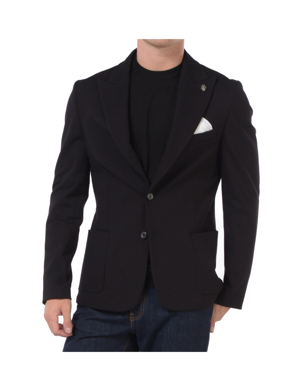 DANIELE ALESSANDRINI Giacca Daniele Alessandrini uomo G012101 Nera jersey punta lancia G012 101