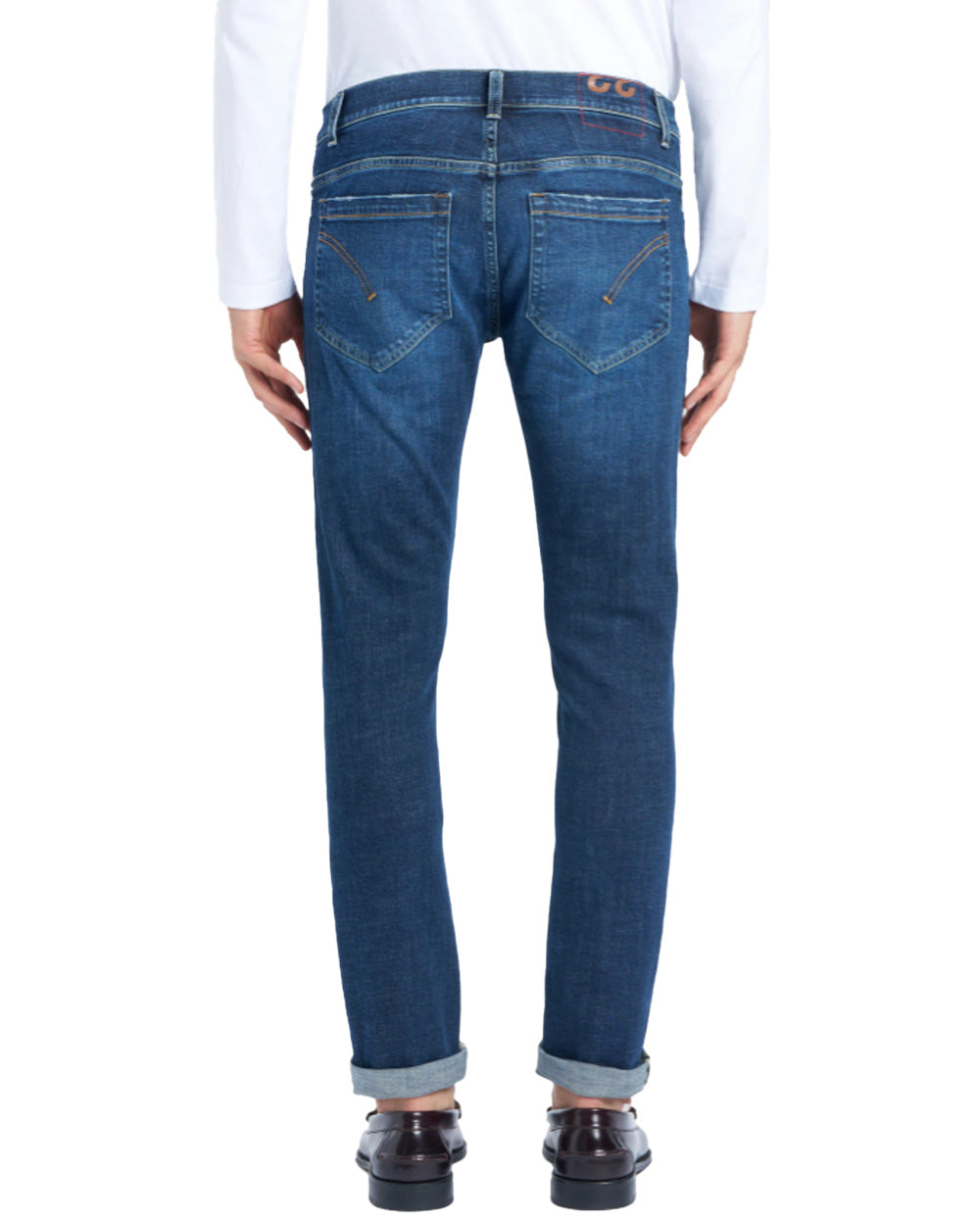 DONDUP Jeans DONDUP uomo George UP232DK316UJ12 Blu cinque tasche skinny fit vita bassa taschino a filetto UP232DK316UJ12 800