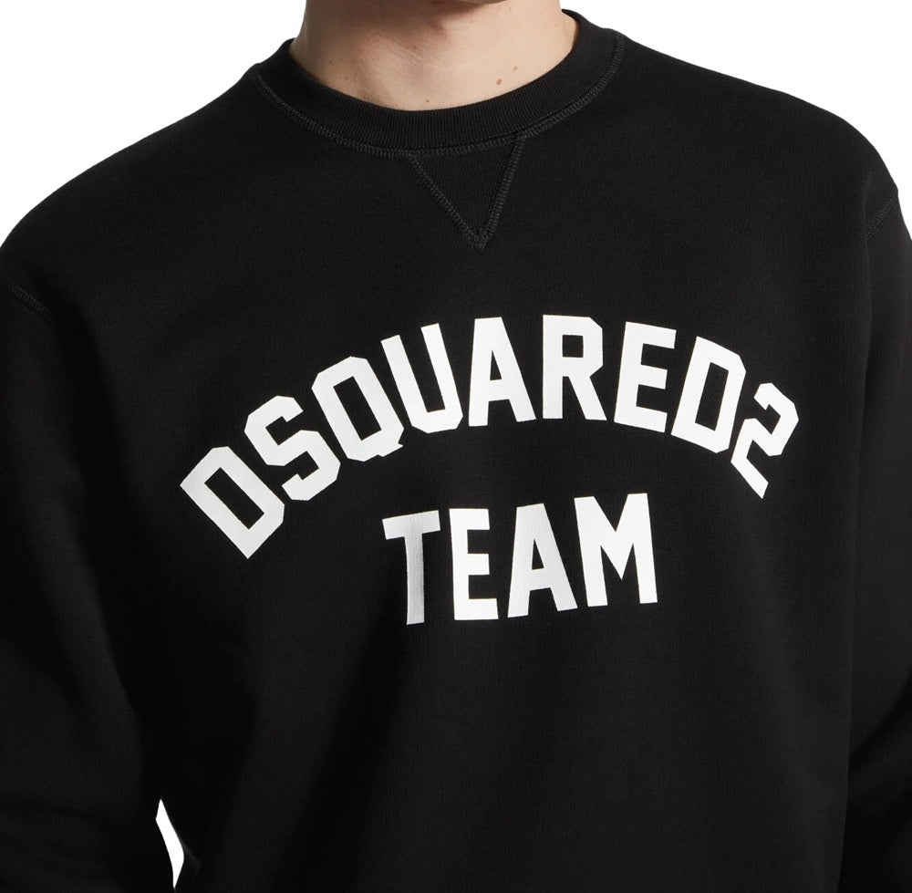 DSQUARED2 Felpa Dsquared2 uomo S74GU0887S25516900 Nera con stampa S74GU0887S25516 900