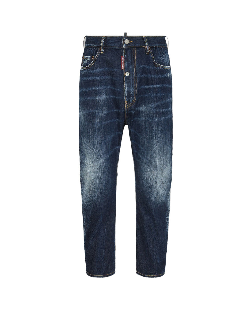DSQUARED2 Jeans DSQUARED2 uomo Dan's Big Brother S71LB1638D30011 Blu denim cotone loose bow leg cinque tasche<BR/> S71LB1638D30011 470
