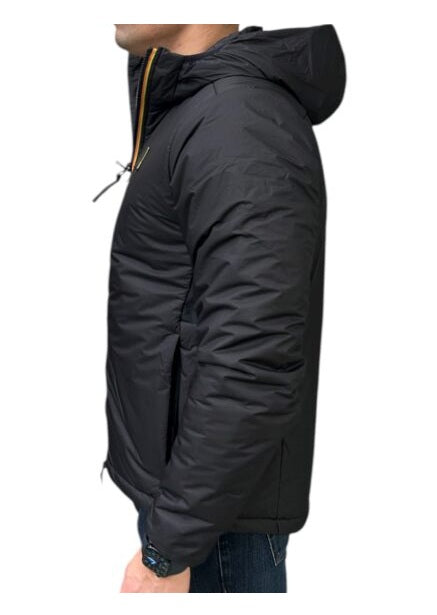 K-WAY Giubbino K-way uomo K31337WUSY Annecy Nero con cappuccio tessuto tecnico K31337W USY