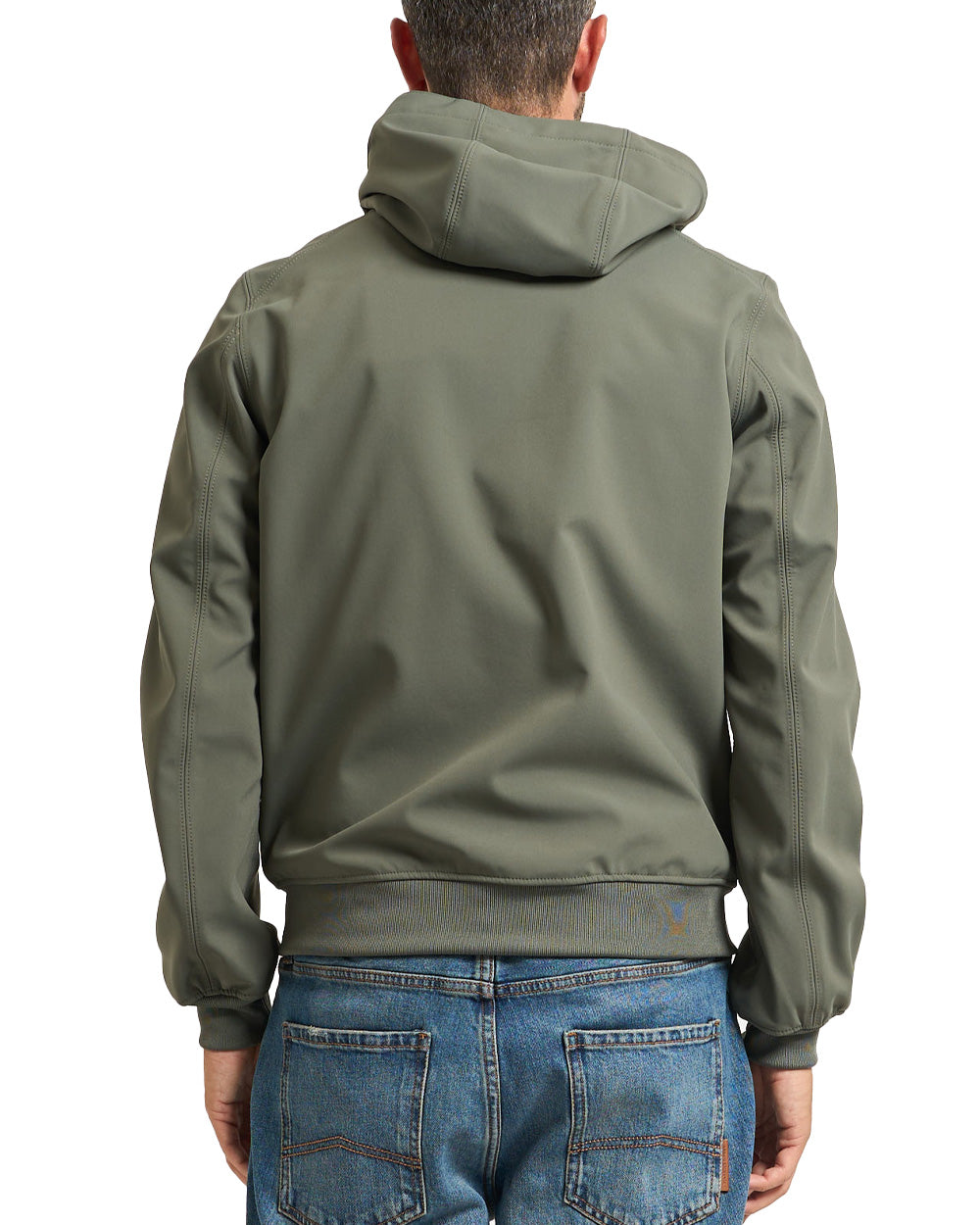 K-WAY Giubbino K-WAY uomo Joachim Bonded K3135KW Verde vestibilità slim fit tasche polsini elasticizzati logo in silicone sul petto chiusura full zip K3135KW AF0