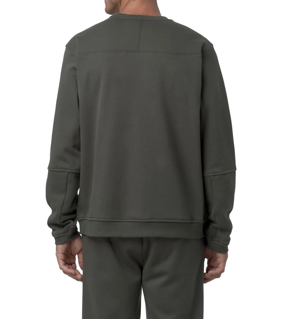 K-WAY Felpa K-way uomo K6132MWWMR Nael Brushed Pc Verde girocollo<BR/><BR/> K6132MW WMR