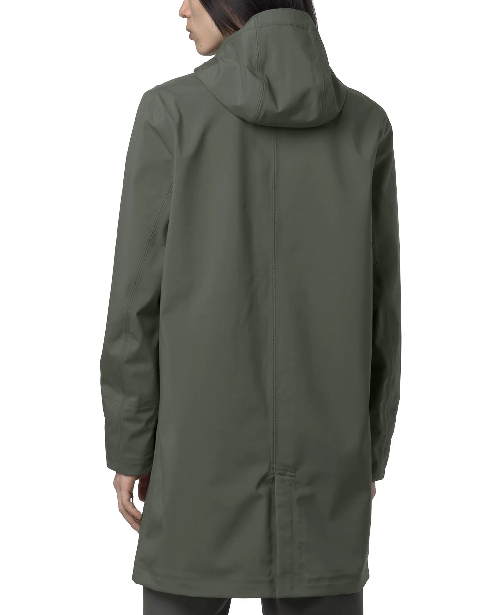 K-WAY Giubbino K-WAY uomo THOMAS BONDED K7126WW Verde taglio lungo linea slim tessuto a tre strati cappuccio regolabile chiusura con zip K7126WW AF0