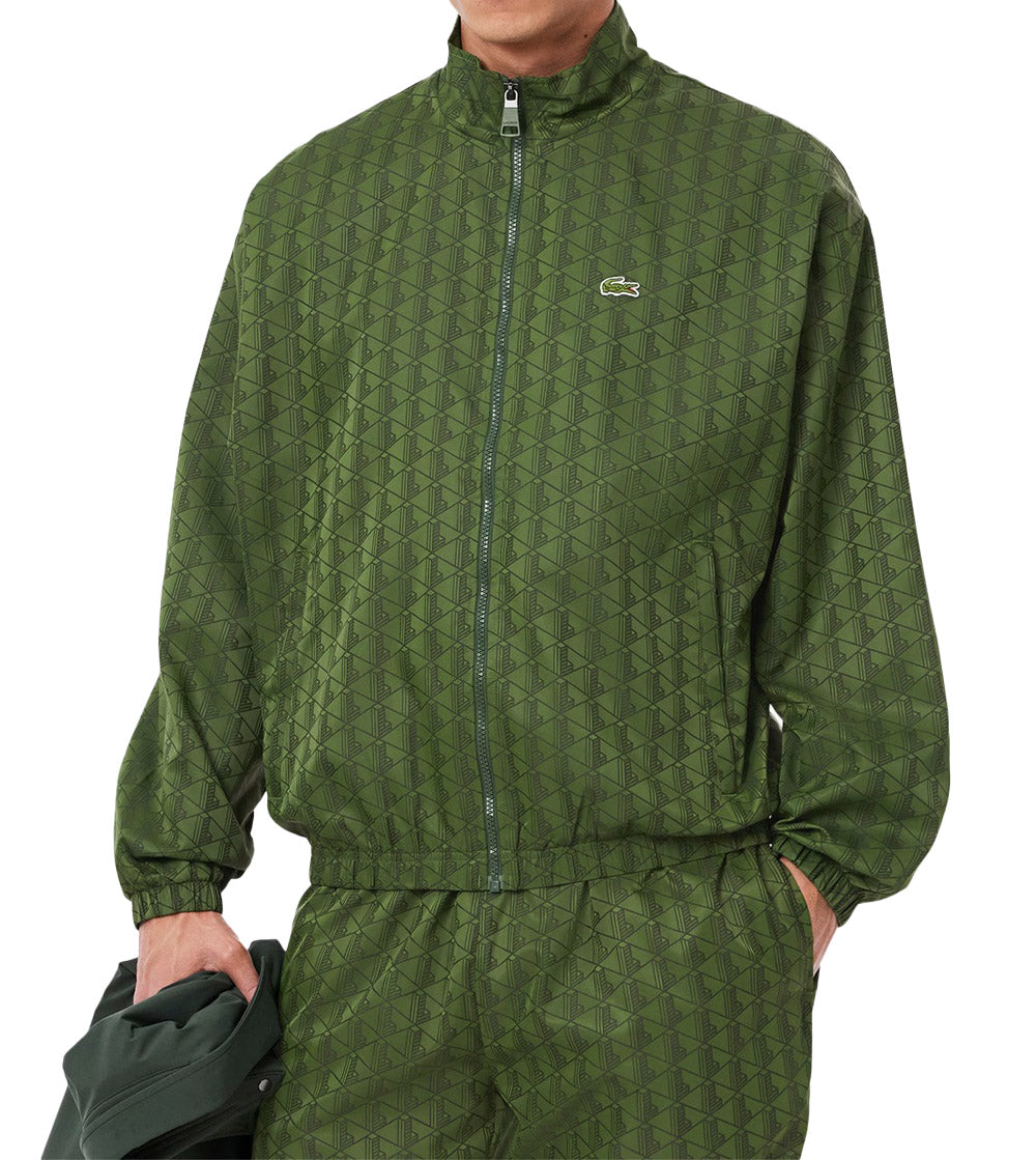 LACOSTE Giacca Lacoste uomo BH8902132 Verde Monogramm con zip BH8902 132