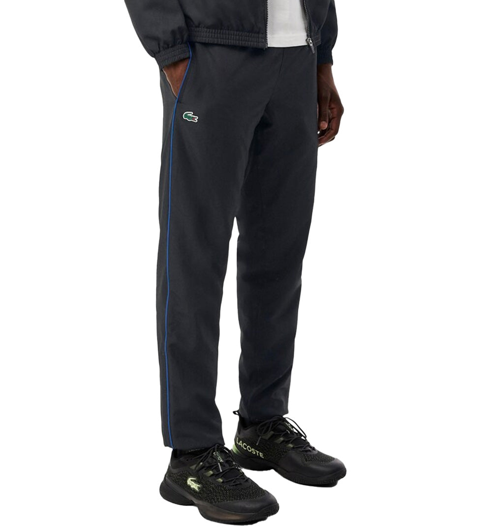 LACOSTE Pantalone Lacoste uomo XH4778 Nero rombi taffettà taglio dritto regular fit tasche laterali XH4778 031