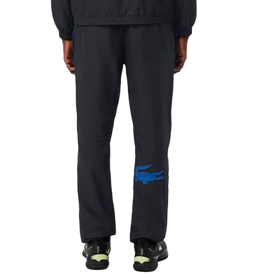 LACOSTE Pantalone Lacoste uomo XH4778 Nero rombi taffettà taglio dritto regular fit tasche laterali XH4778 031