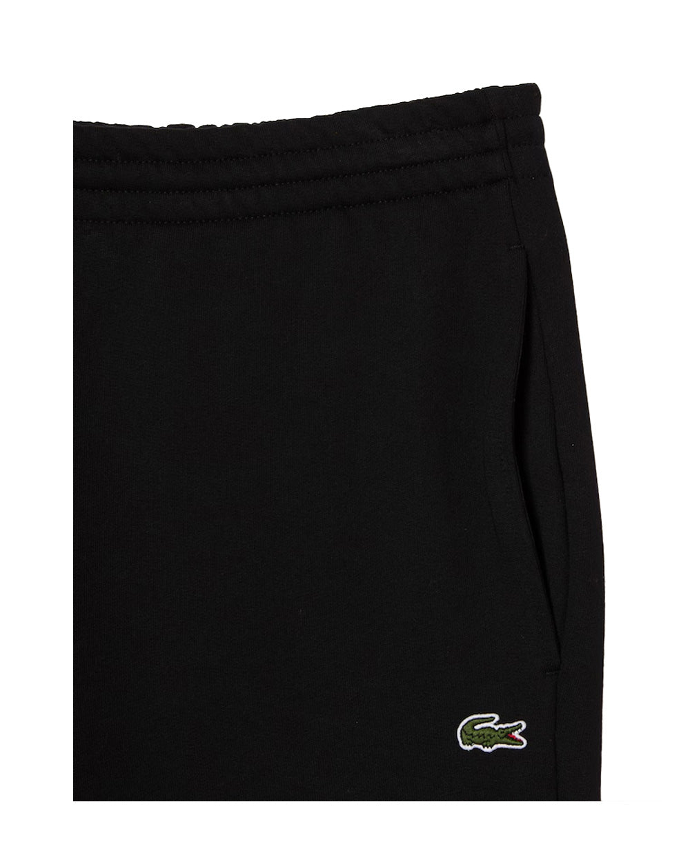 LACOSTE Pantalone Lacoste uomo XH9624 Nero slim fit cotone organico spazzolato polsini a costine alle caviglie coulisse interna polsini a costine alle caviglie e la coulisse interna XH9624 031