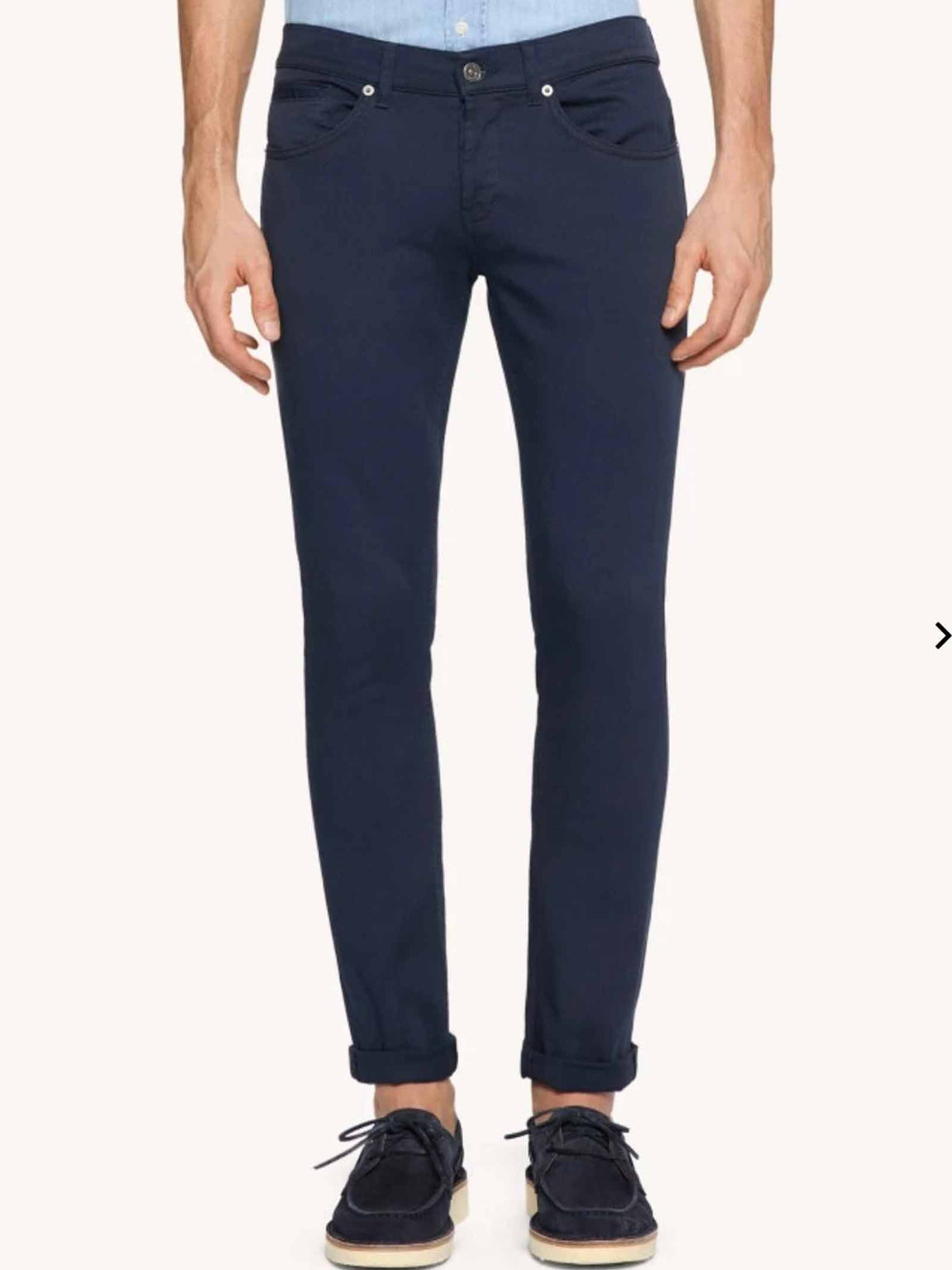 DONDUP Jeans DONDUP uomo GEORGE UP232BS0030PTD Blu cinque tasche vita bassa logo UP232BS0030PTD 894